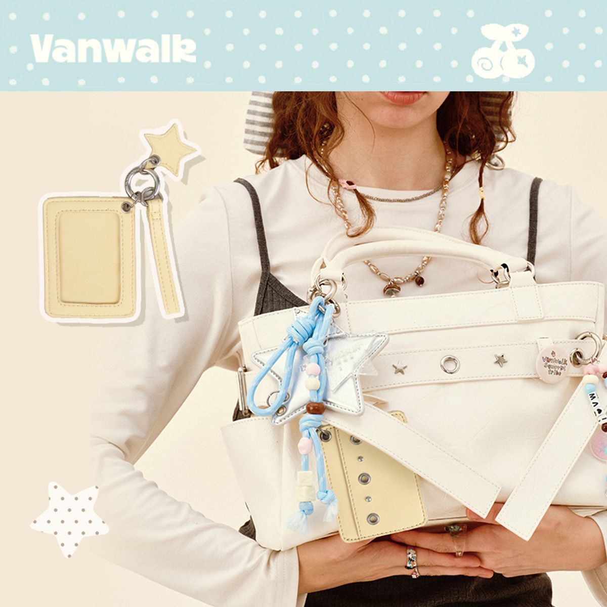 반워크(VANWALK) 스퀘어 미니 지갑 [스퀘어 옐로우]
