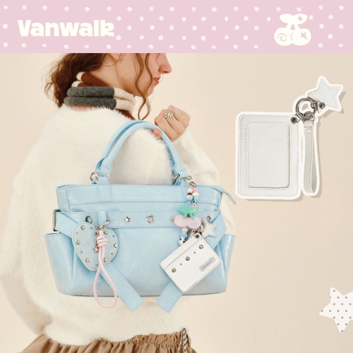 반워크(VANWALK) 스퀘어 미니 지갑 [스퀘어 화이트]