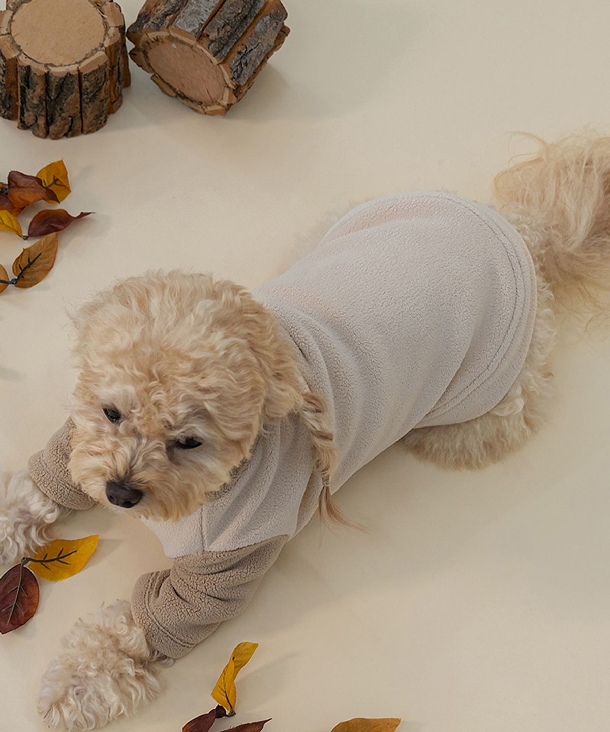 도그아이(DOGI) 강아지 스판 후리스 베이지