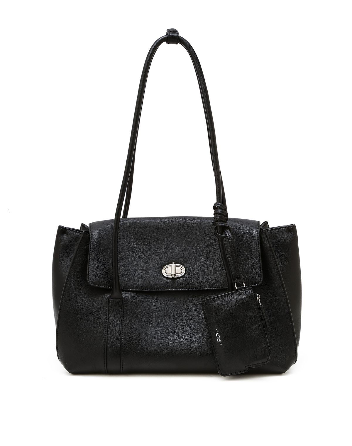 질스튜어트액세서리(JILLSTUART ACC) [AUBE] 가죽 오브 장식 롱숄더 M 블랙