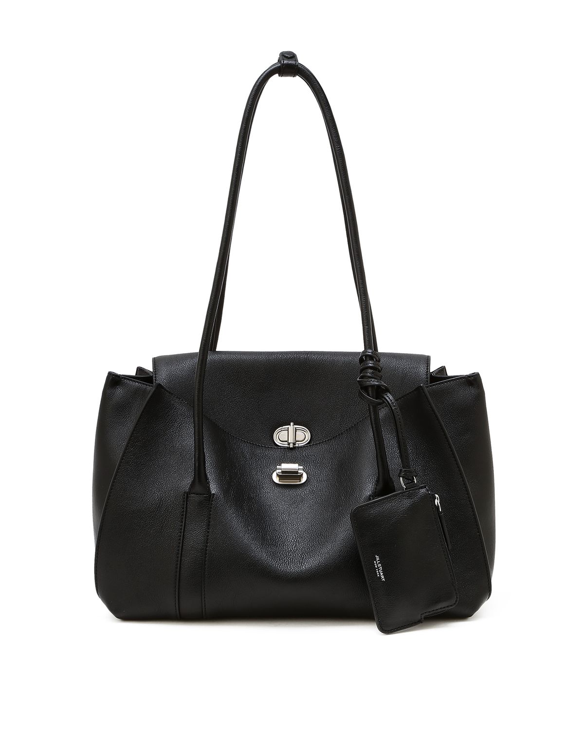 질스튜어트액세서리(JILLSTUART ACC) [AUBE] 가죽 오브 장식 롱숄더 M 블랙