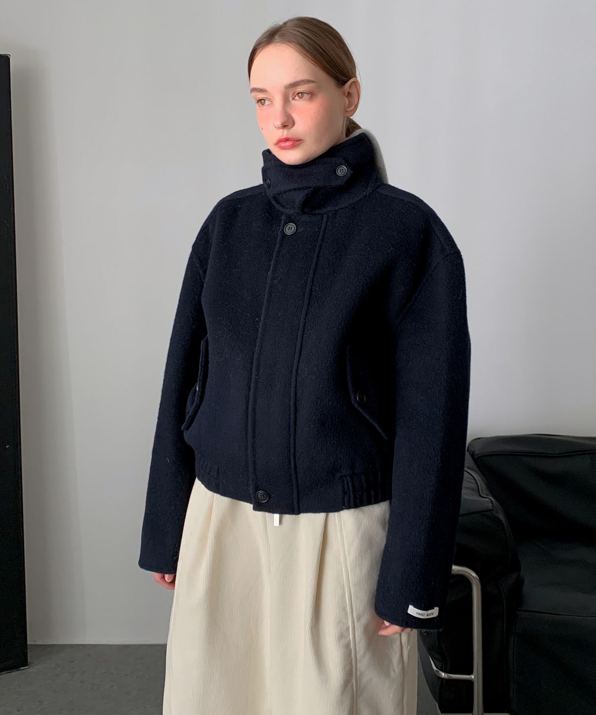 바스카라(VASCARA) Handmade High-neck Wool Blouson Jacket (3color)