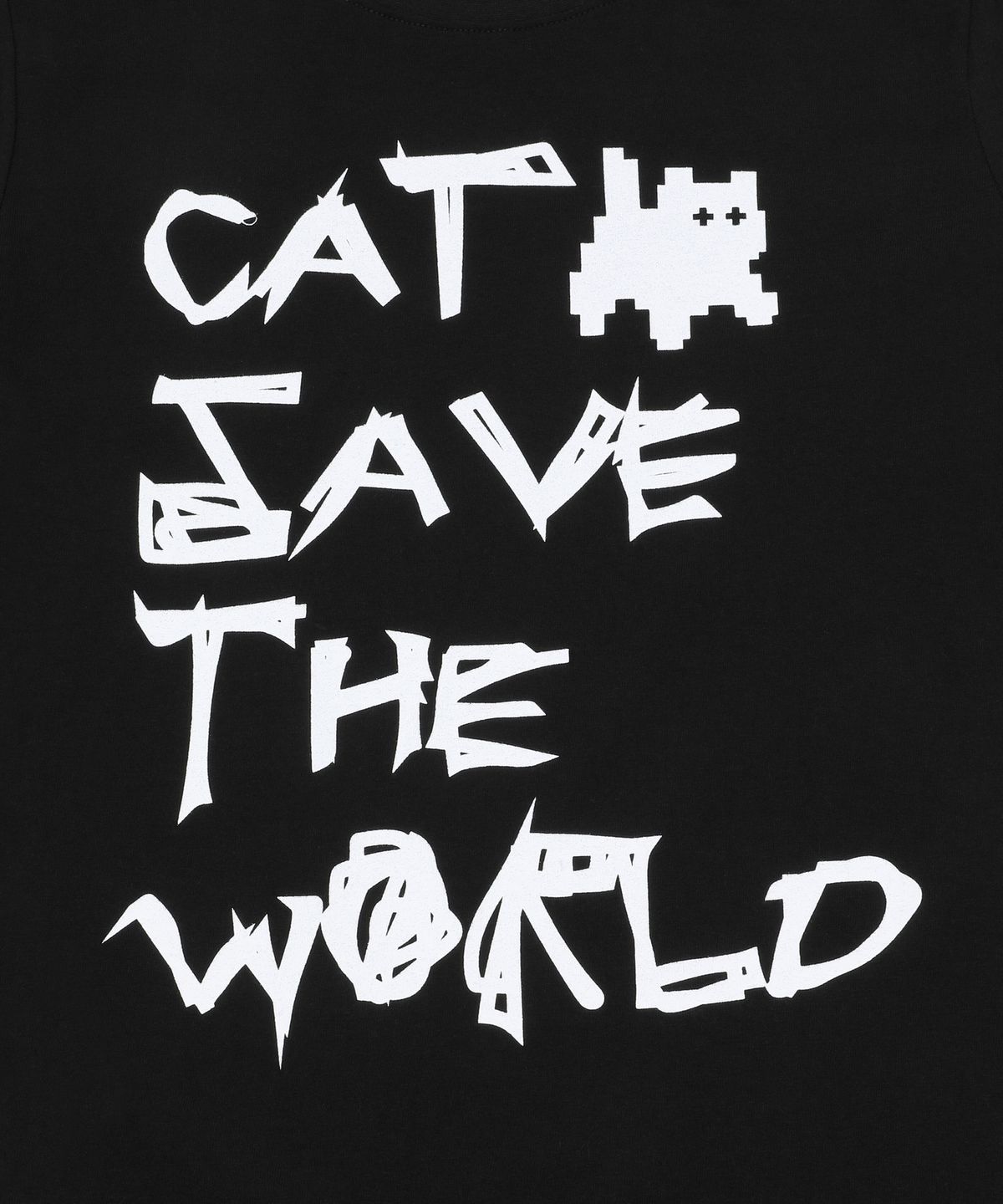 캣세이브더월드(CATSAVETHEWORLD) 크로우 그래피티 레터링 롱 슬리브 티