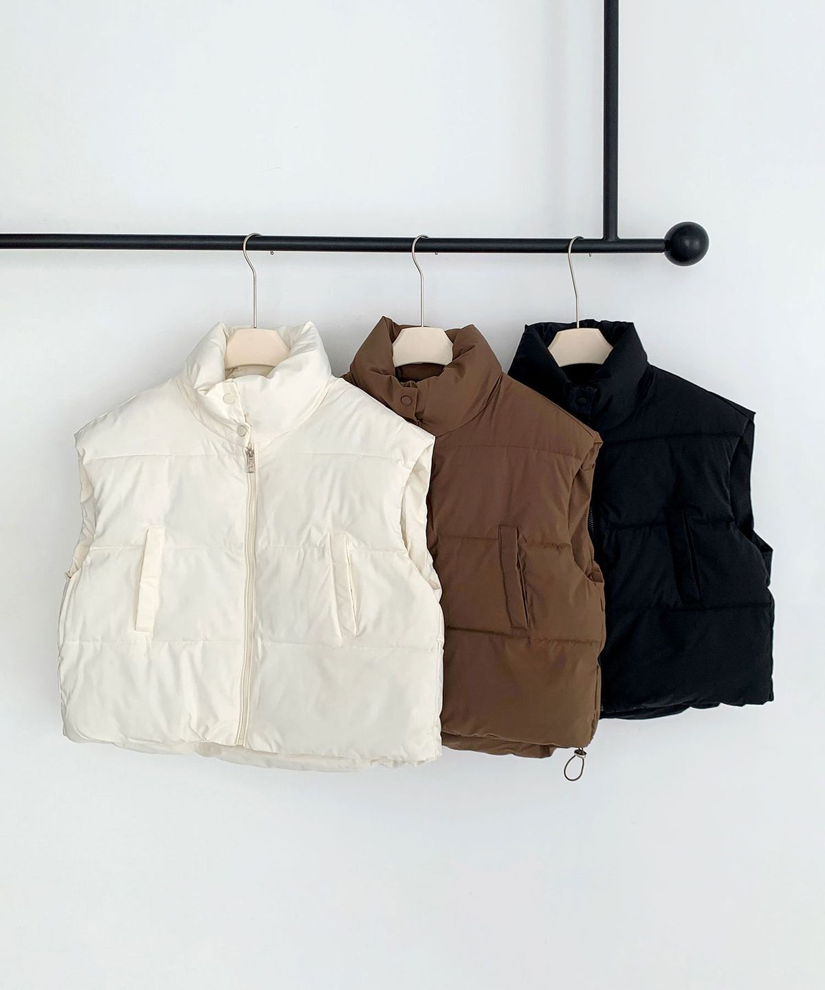 바스카라(VASCARA) Basic Short Padding Vest (3colors)