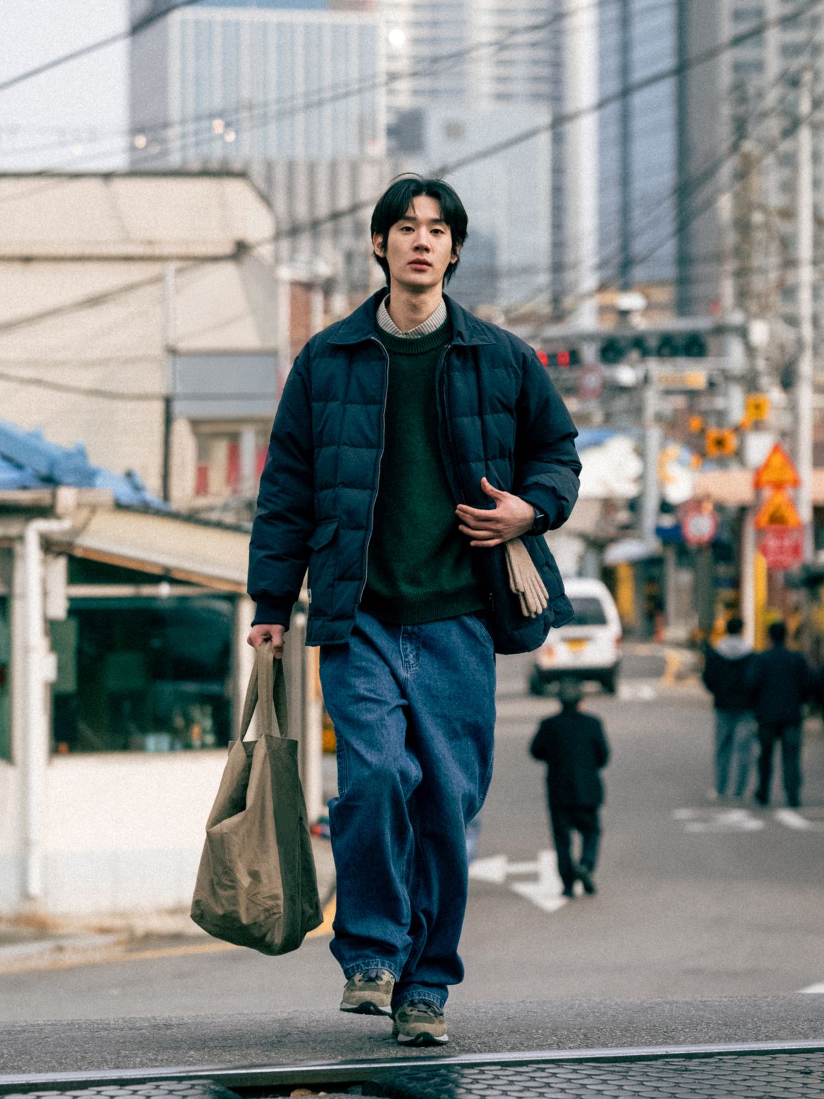 해브해드(HAVE HAD) 덕 다운 카라 패디드 코트 (네이비)
