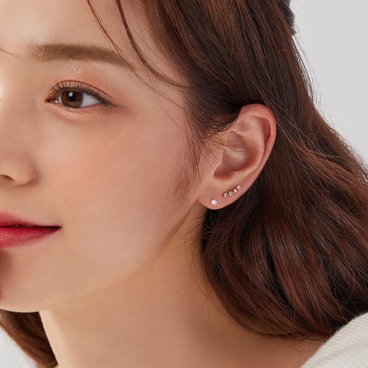 도로시(DOROCY) 14k 커빙 그레이러프다이아몬드 피어싱(1개)