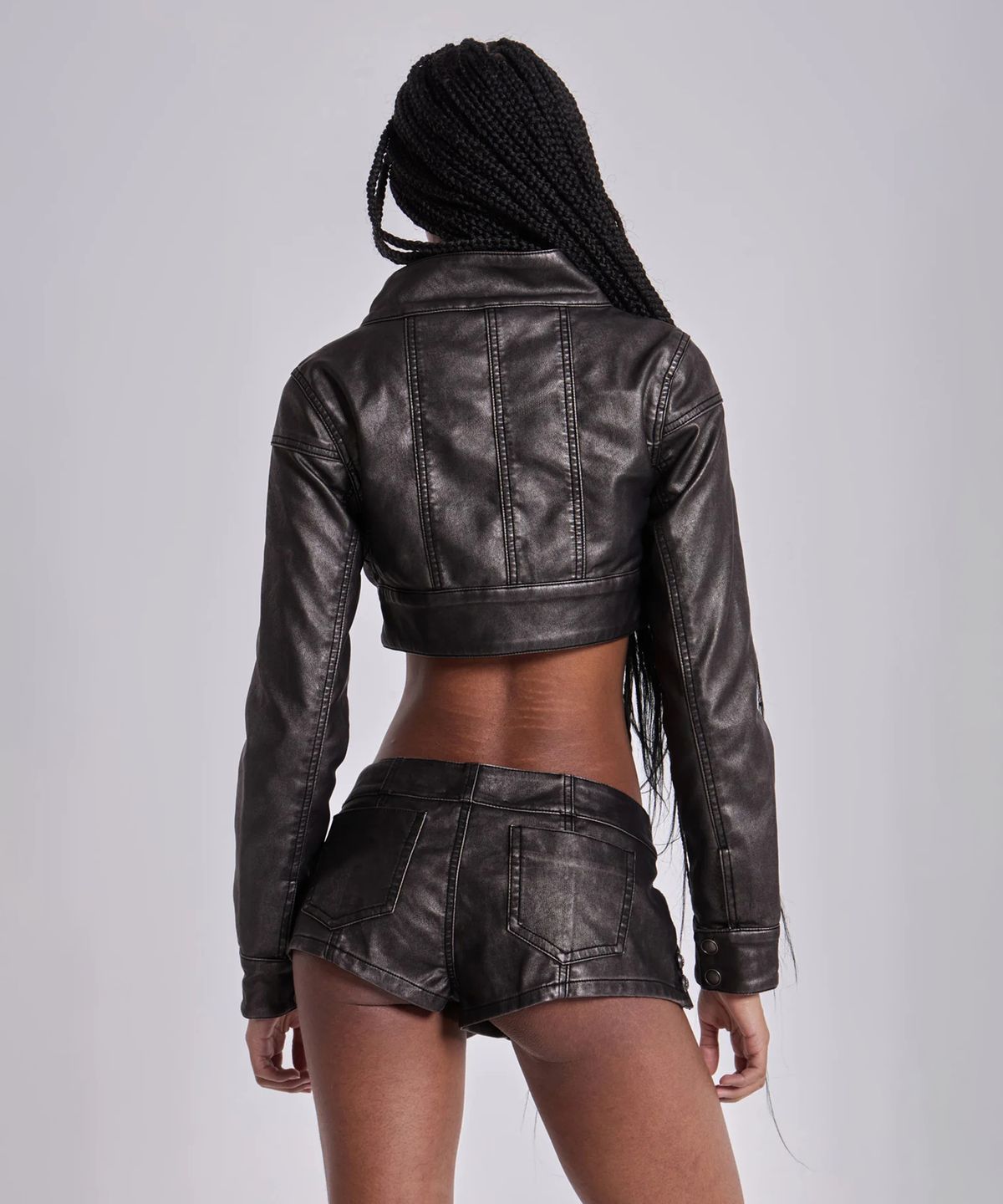 제이디드 런던(JADED LONDON) (W) PU 밀리터리 크롭드 재킷 카키 PU MILITARY CROPPED JACKET KHAKI
