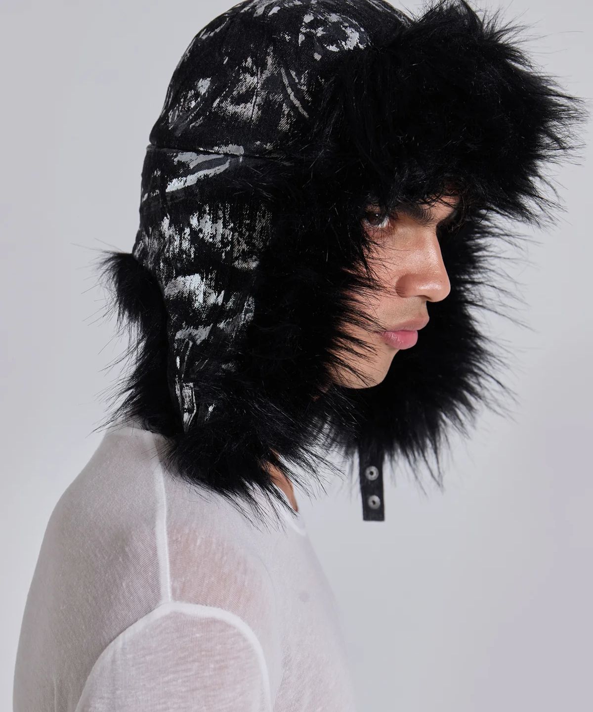 제이디드 런던(JADED LONDON) (U) 건메탈 데님 트래퍼 햇 그레이 GUNMETAL DENIM TRAPPER HAT GREY