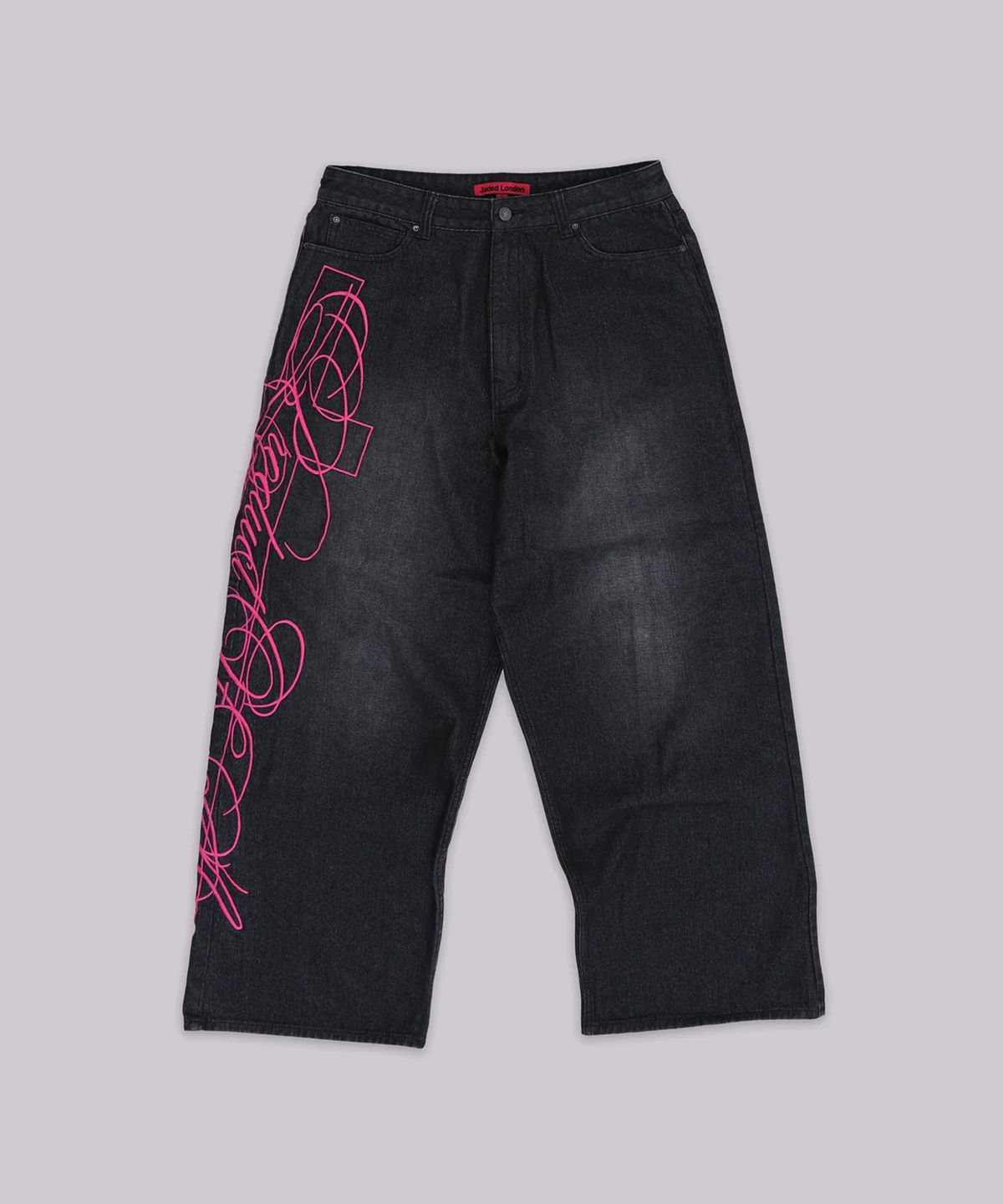 제이디드 런던(JADED LONDON) (M) 크로스 스크립트 엠브로이더드 진 블랙 CROSS SCRIPT EMBROIDERED JEAN BLACK