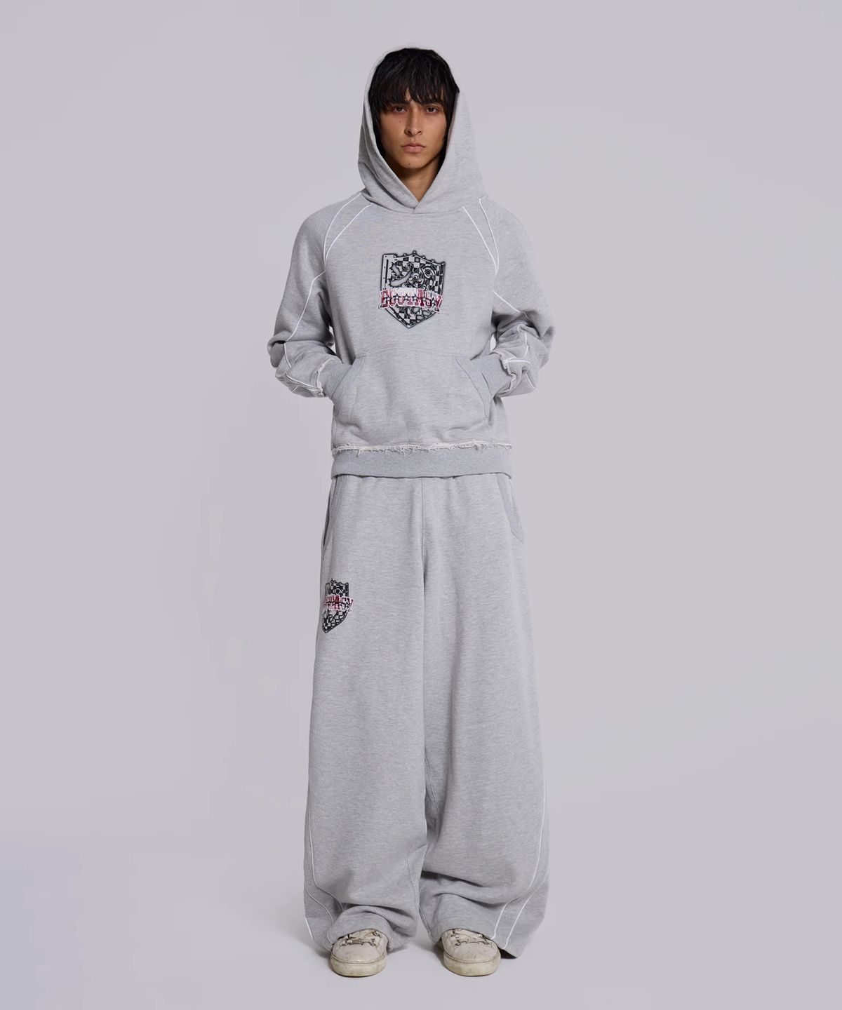 제이디드 런던(JADED LONDON) (U) 그레이 말 엑스터시 파이프드 후디 그레이 GREY MARL ECSTASY PIPED HOODIE GREY