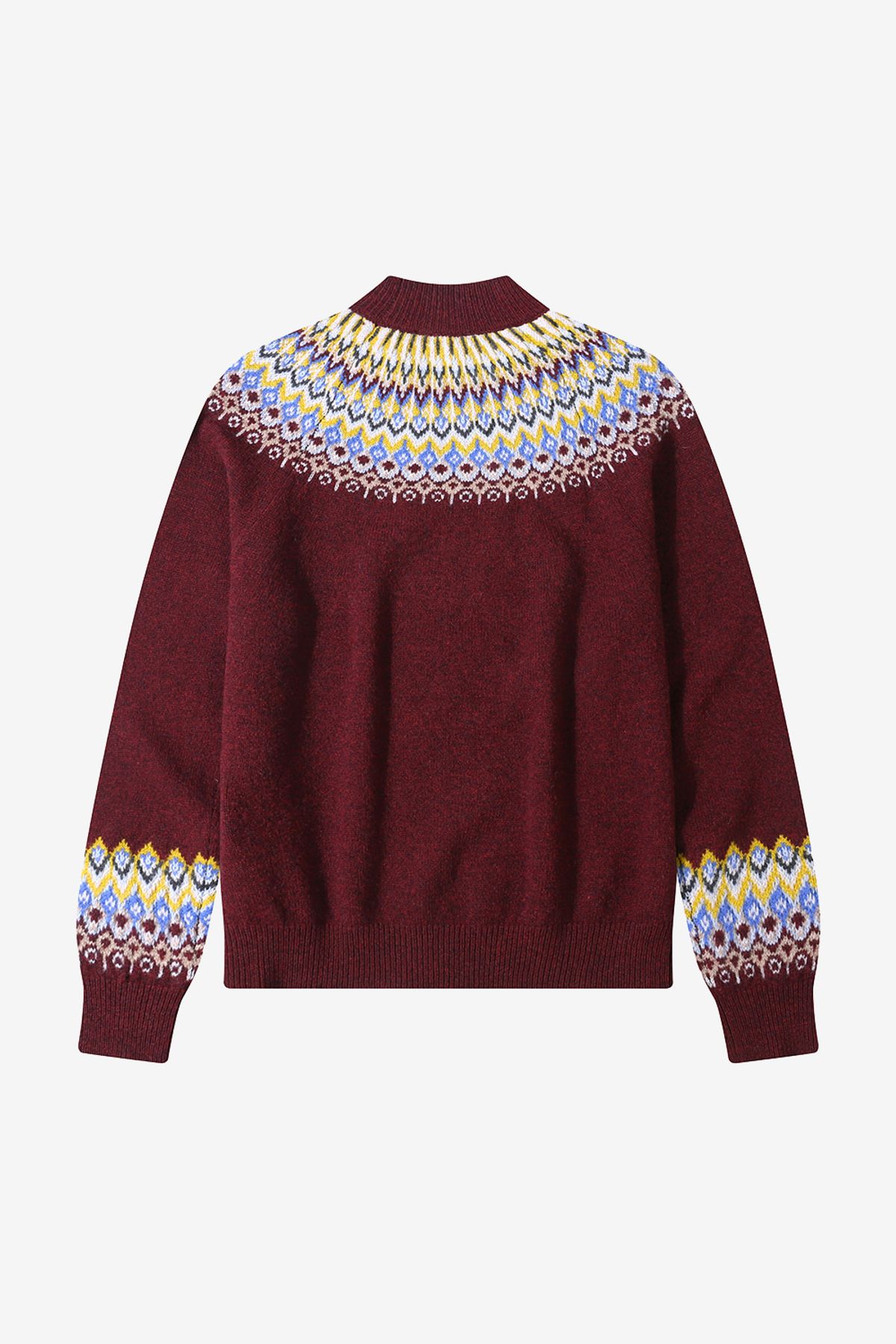 르몽생미셸(LE MONT ST MICHEL) Wool nordic pattern pullover_burgundy