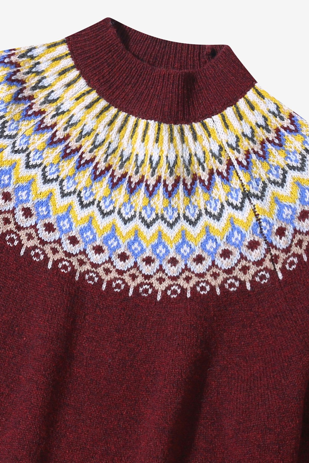 르몽생미셸(LE MONT ST MICHEL) Wool nordic pattern pullover_burgundy