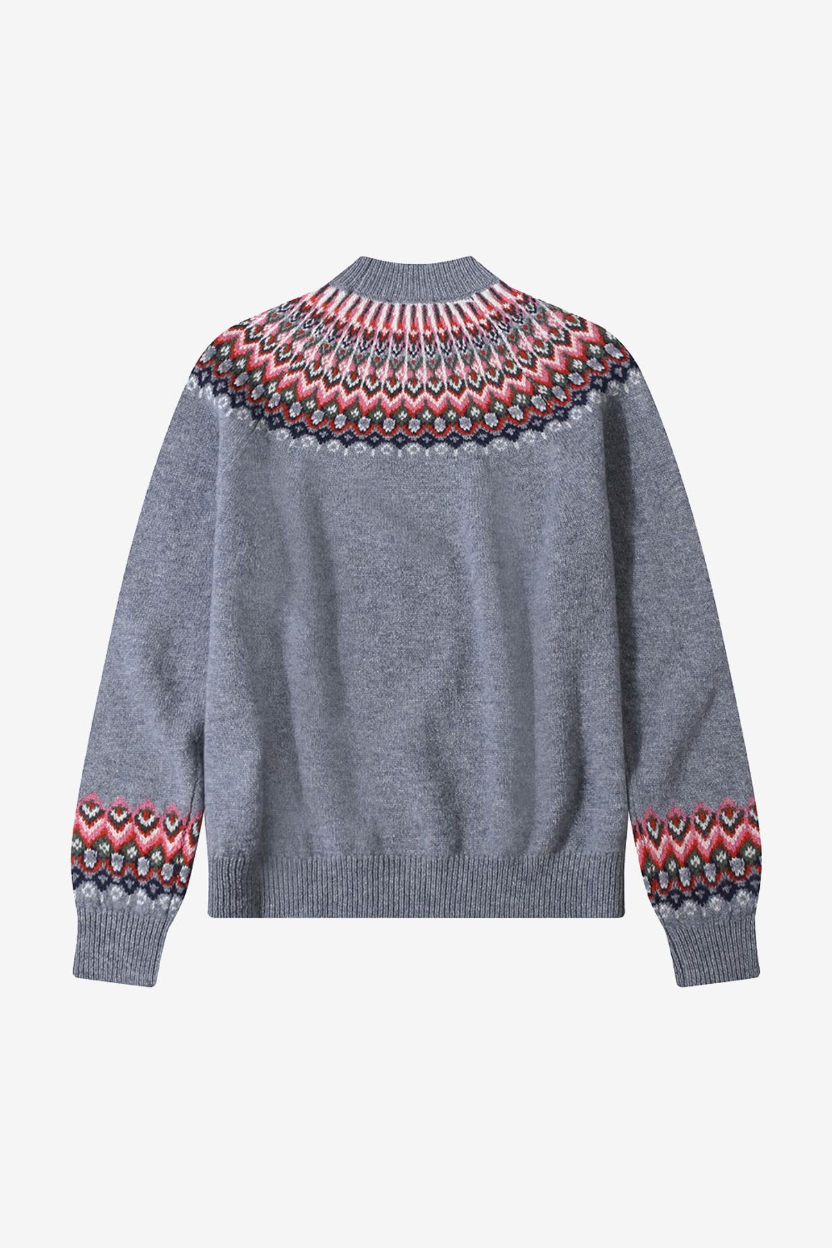 르몽생미셸(LE MONT ST MICHEL) Wool nordic pattern pullover_Grey