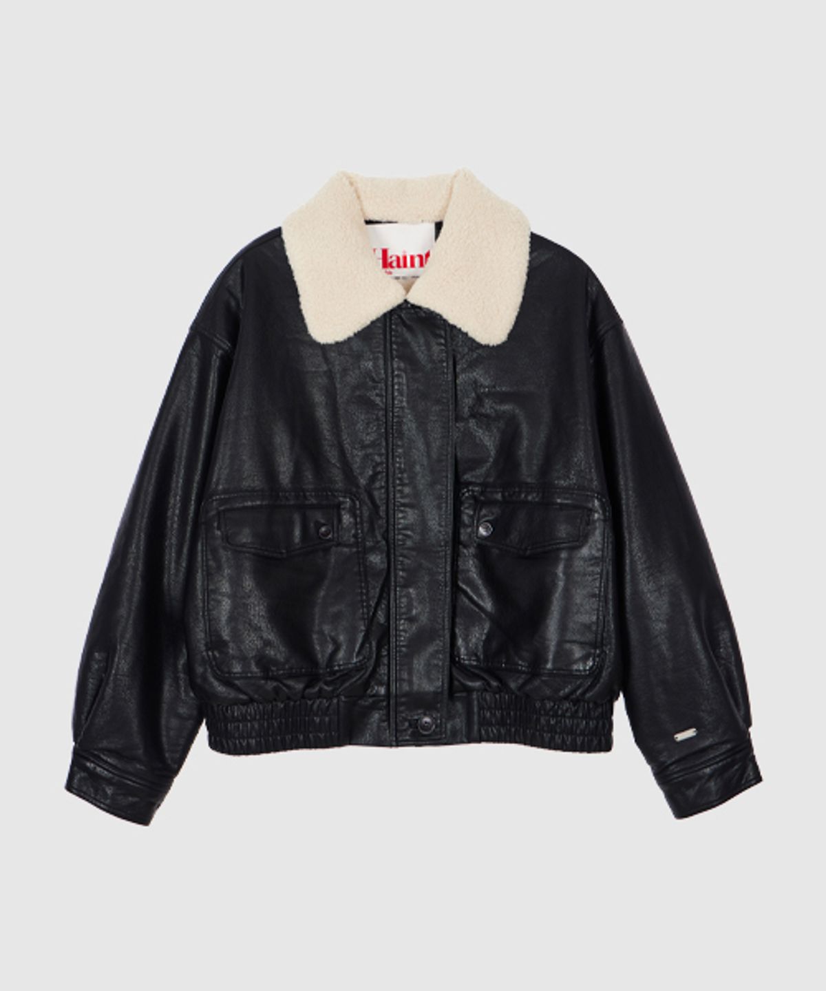 헤인트(HAINT) NOTIE FAKE FUR LEATHER BLOUSON_BLACK