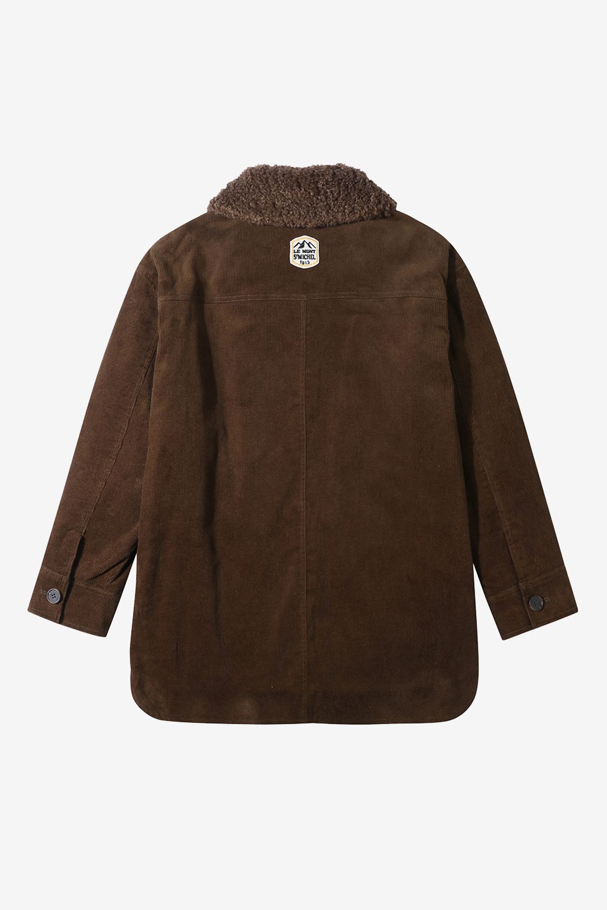 르몽생미셸(LE MONT ST MICHEL) Teddy collar point corduroy jacket_Brown