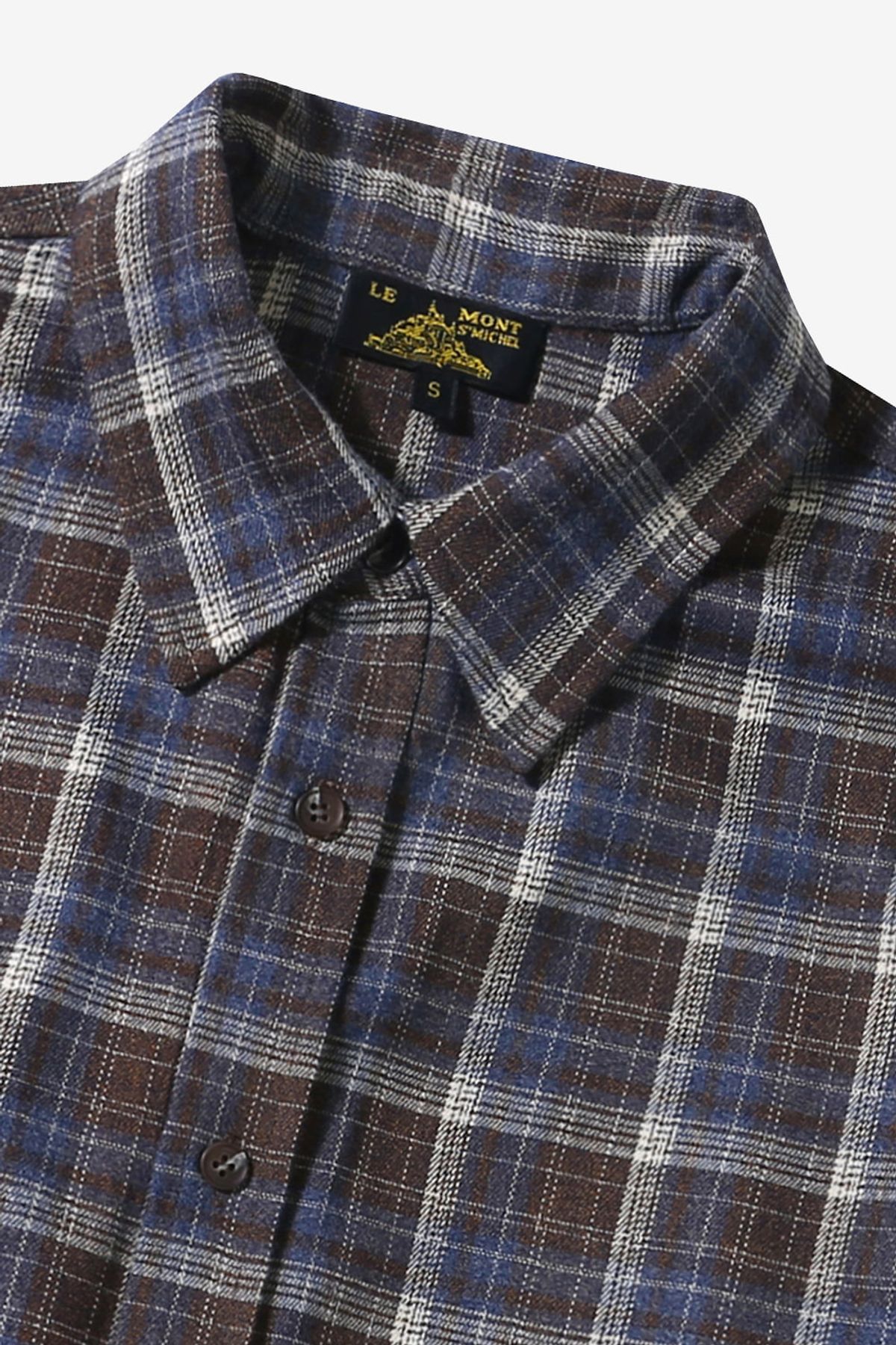 르몽생미셸(LE MONT ST MICHEL) Smooth flannel Check shirts_Brown