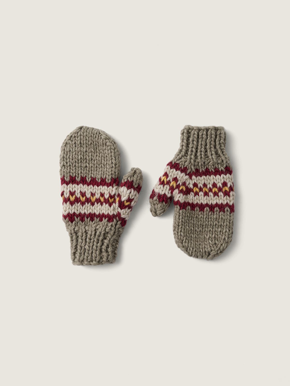 시엔느(SIENNE) Grand Mama Hand Knit Gloves (Khaki)