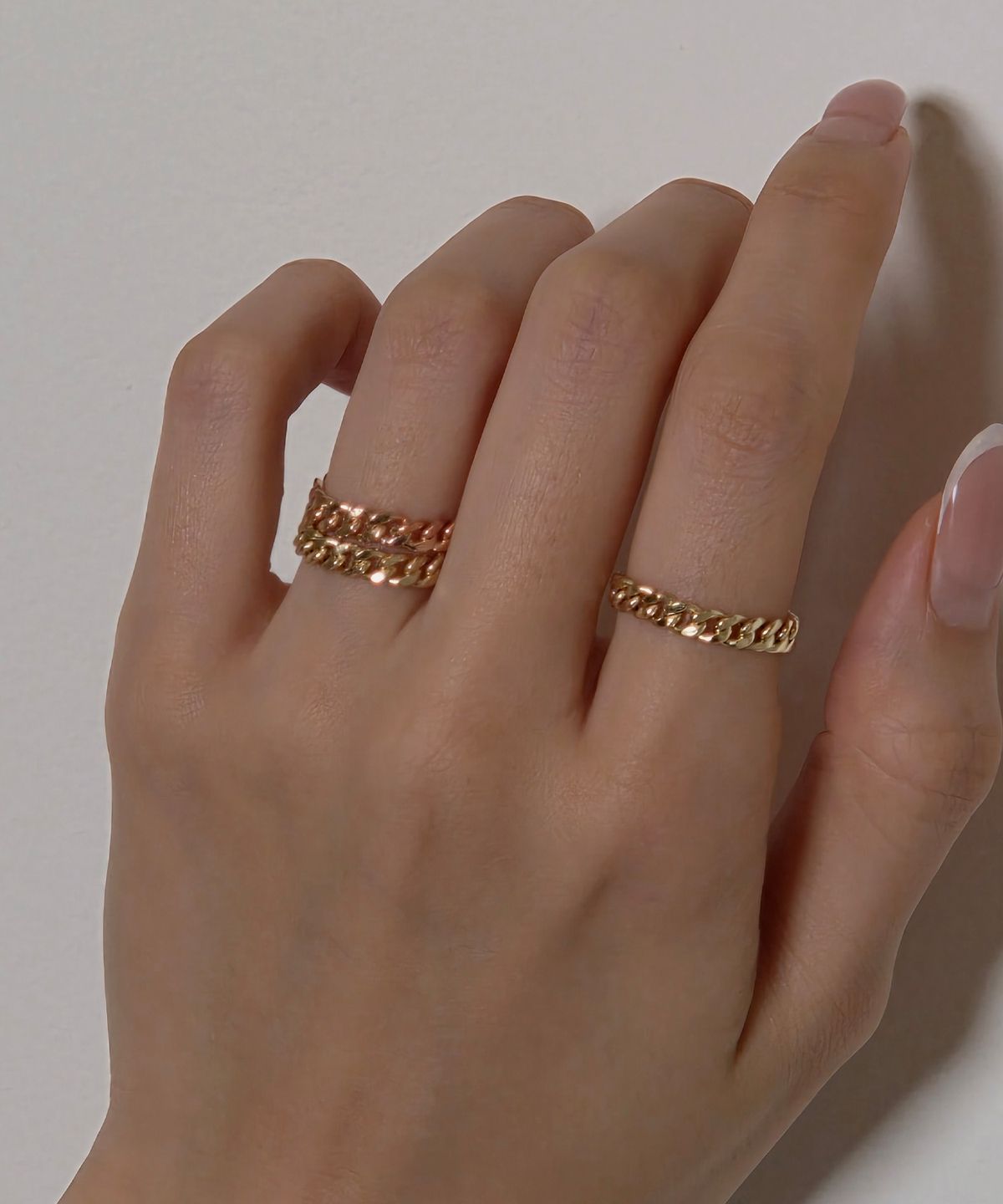 엘렌쥬얼리(HELENE JEWELRY) 14K 할로우 면 체인 금 반지