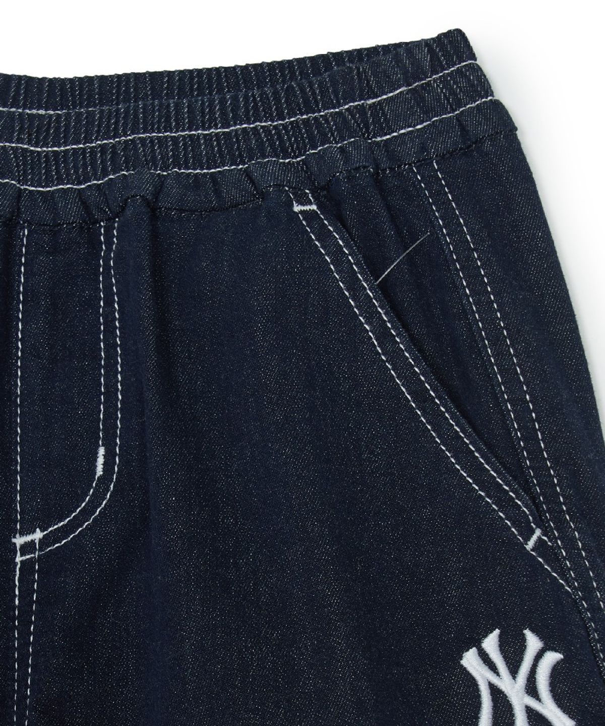 엠엘비 키즈(MLB KIDS) 베이직 데님라이크 커브드 팬츠 NY (Navy)