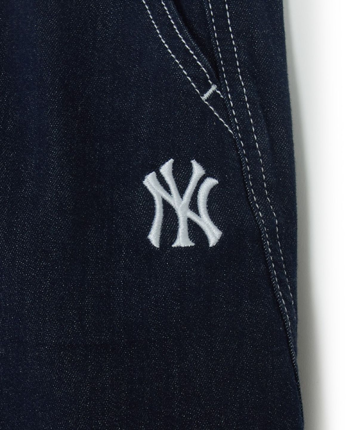 엠엘비 키즈(MLB KIDS) 베이직 데님라이크 커브드 팬츠 NY (Navy)