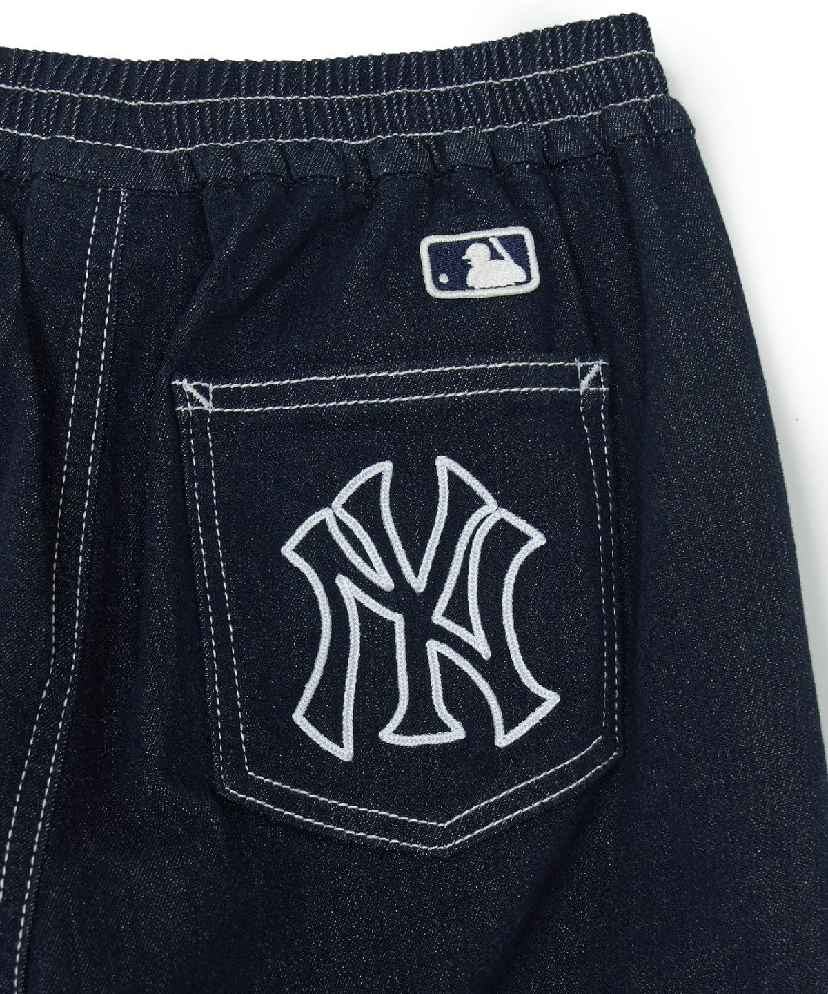 엠엘비 키즈(MLB KIDS) 베이직 데님라이크 커브드 팬츠 NY (Navy)