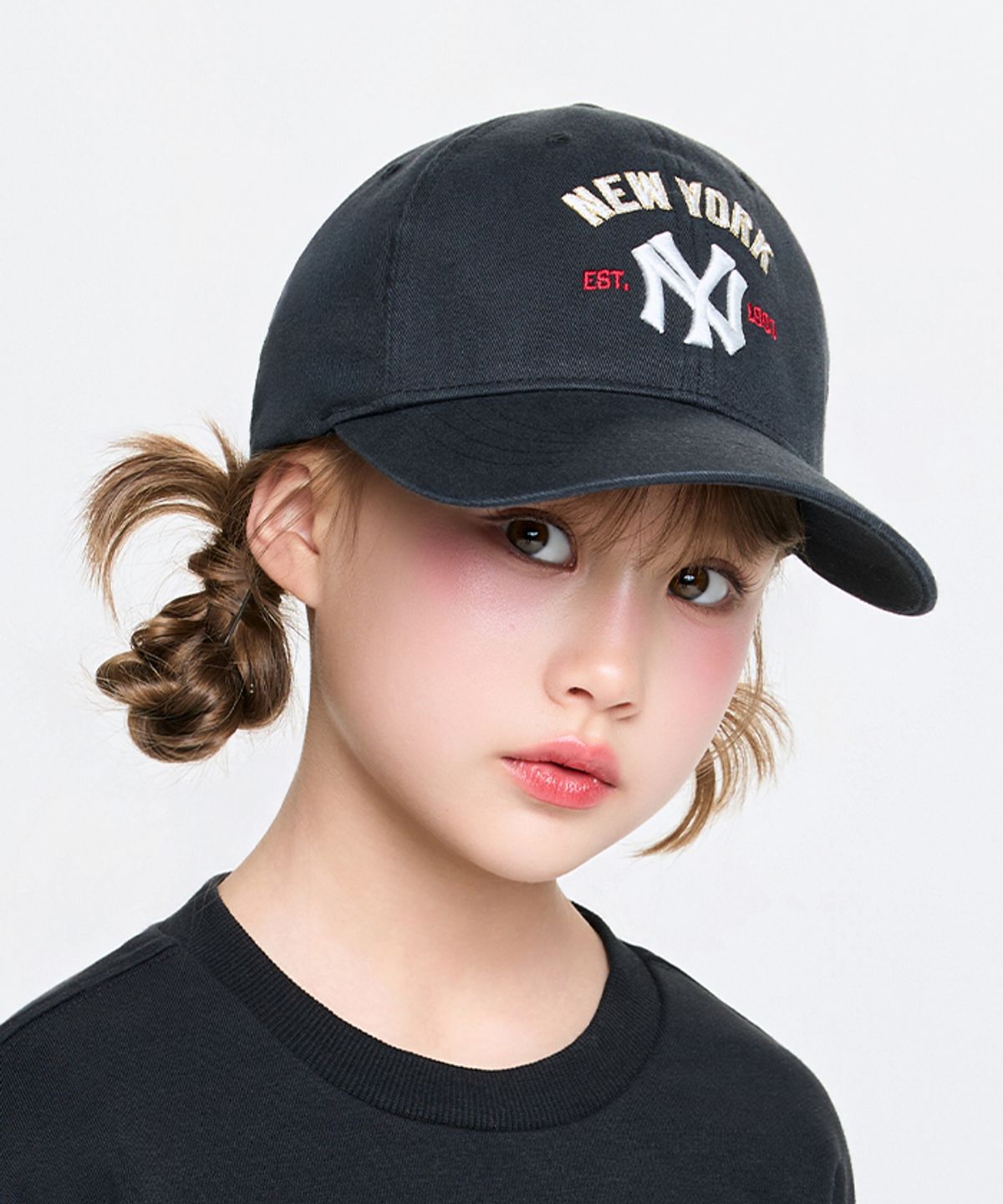 엠엘비 키즈(MLB KIDS) 쿠퍼스 로고 워싱 볼캡 NY (Black)