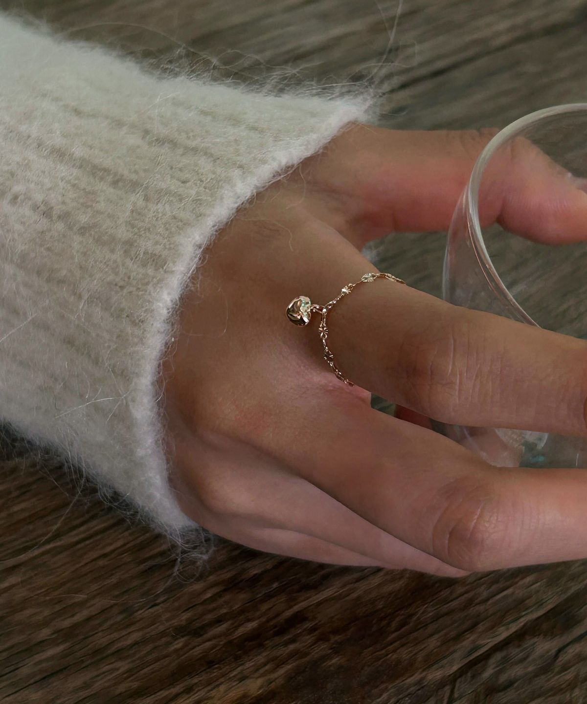 엘렌쥬얼리(HELENE JEWELRY) 14K 18K 아몬드스타 하트 체인 반지