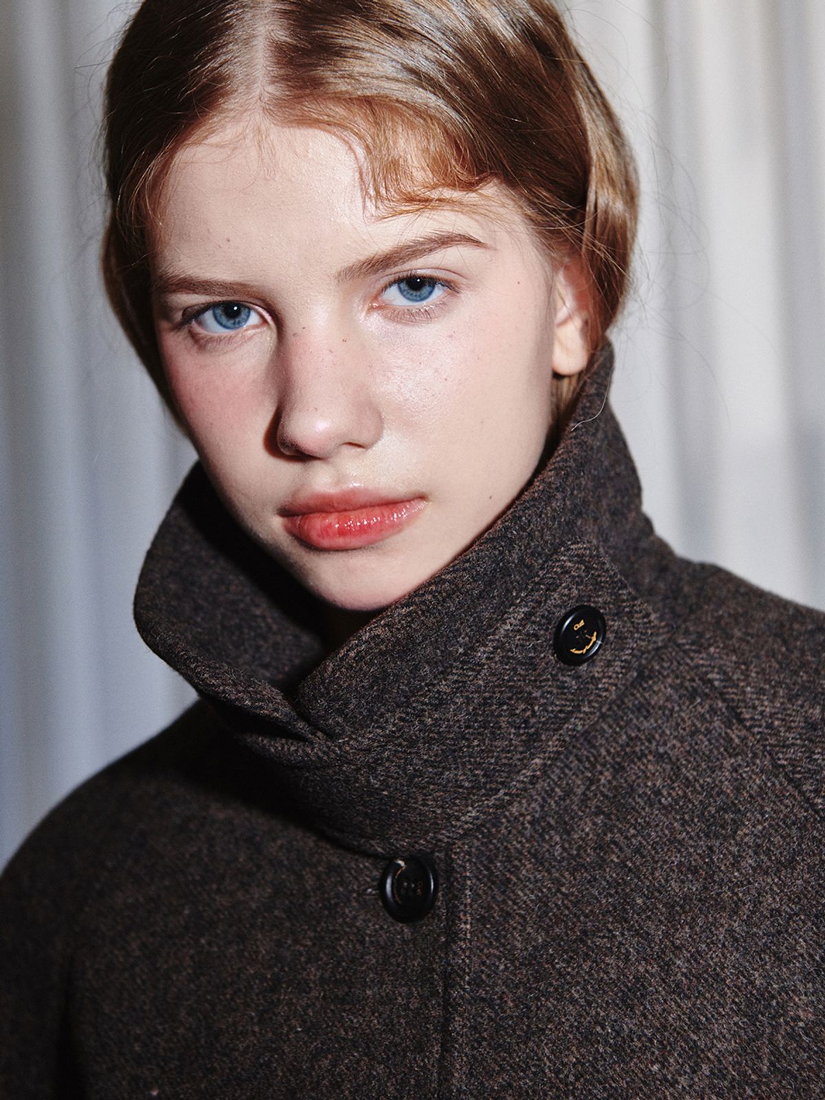 오앨(OUEL) WOOL BOUCLE FUR COLLAR COAT_BROWN