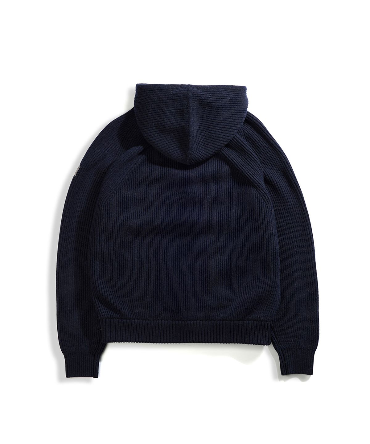 건지 울른스(Guernsey Woollens) 구스 다운 하이브리드 후드 집업 스웨터 - 그레이
