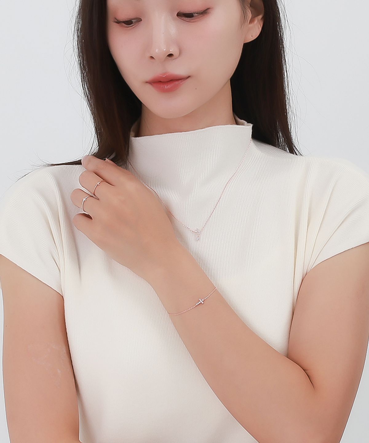 블랑시에르(BLANCIER) 블랑 크로스 BL253B1225 여자팔찌