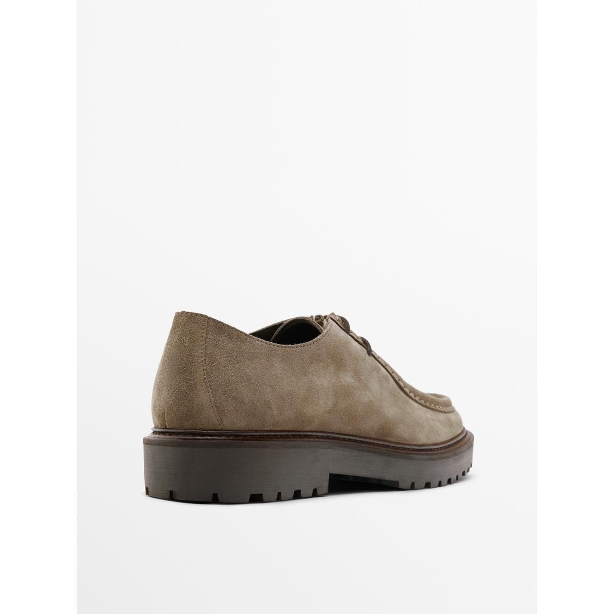 마시모두띠(MASSIMO DUTTI) 스티치 디테일 스플릿 스웨이드 슈즈