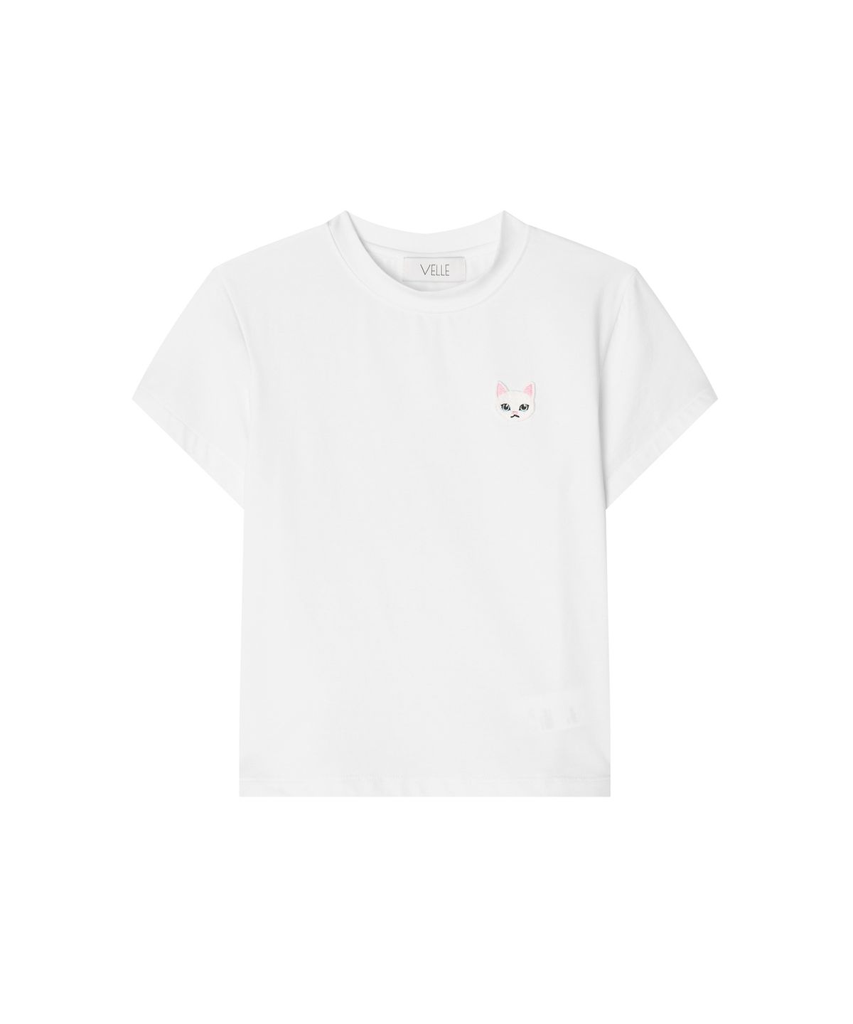 벨르(VELLE) LUMI Embroidered T-Shirt_Wihte