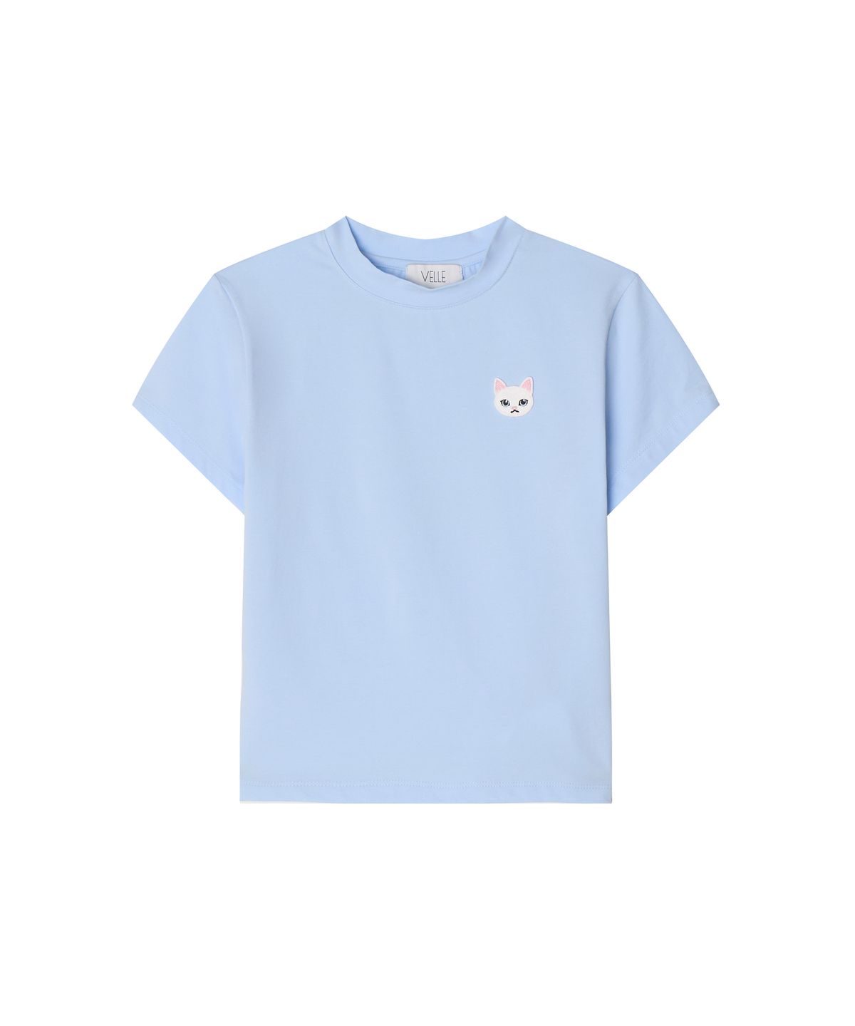 벨르(VELLE) LUMI Embroidered T-Shirt_Skay Blue