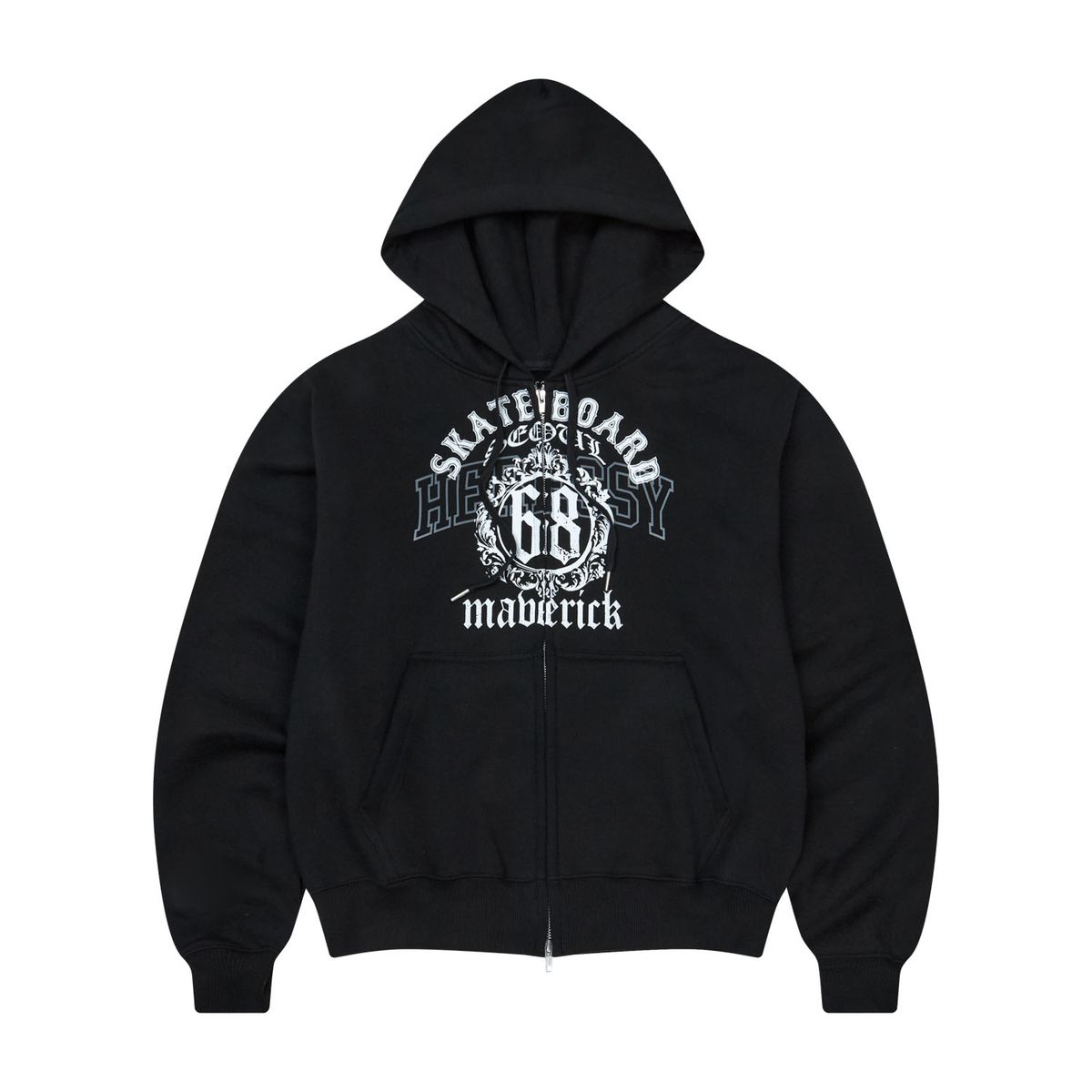 헤레시(HERESSY) HERESSY 68 HOODIE ZIPUP BLACK