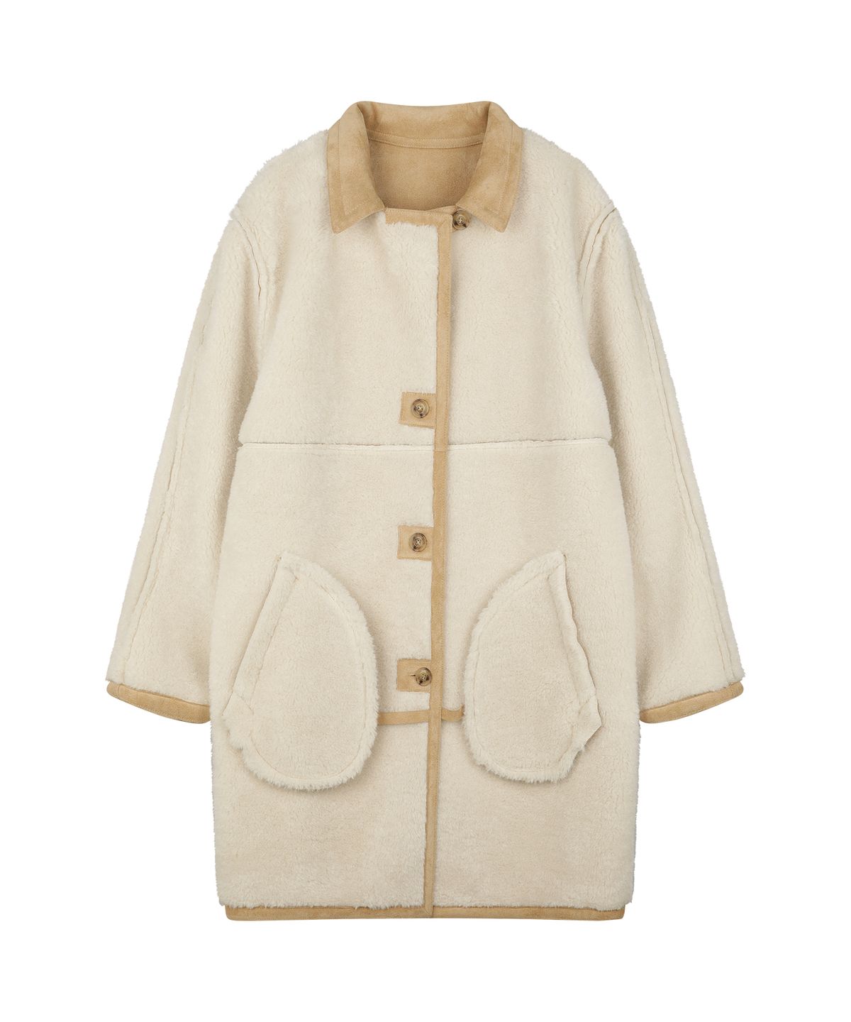 선데이후르츠마켓(SUNDAY FRUIT MARKET) MARKET FAUX SHEARLING JACKET BEIGE