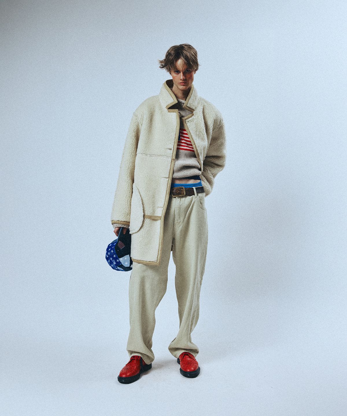 선데이후르츠마켓(SUNDAY FRUIT MARKET) MARKET FAUX SHEARLING JACKET BEIGE