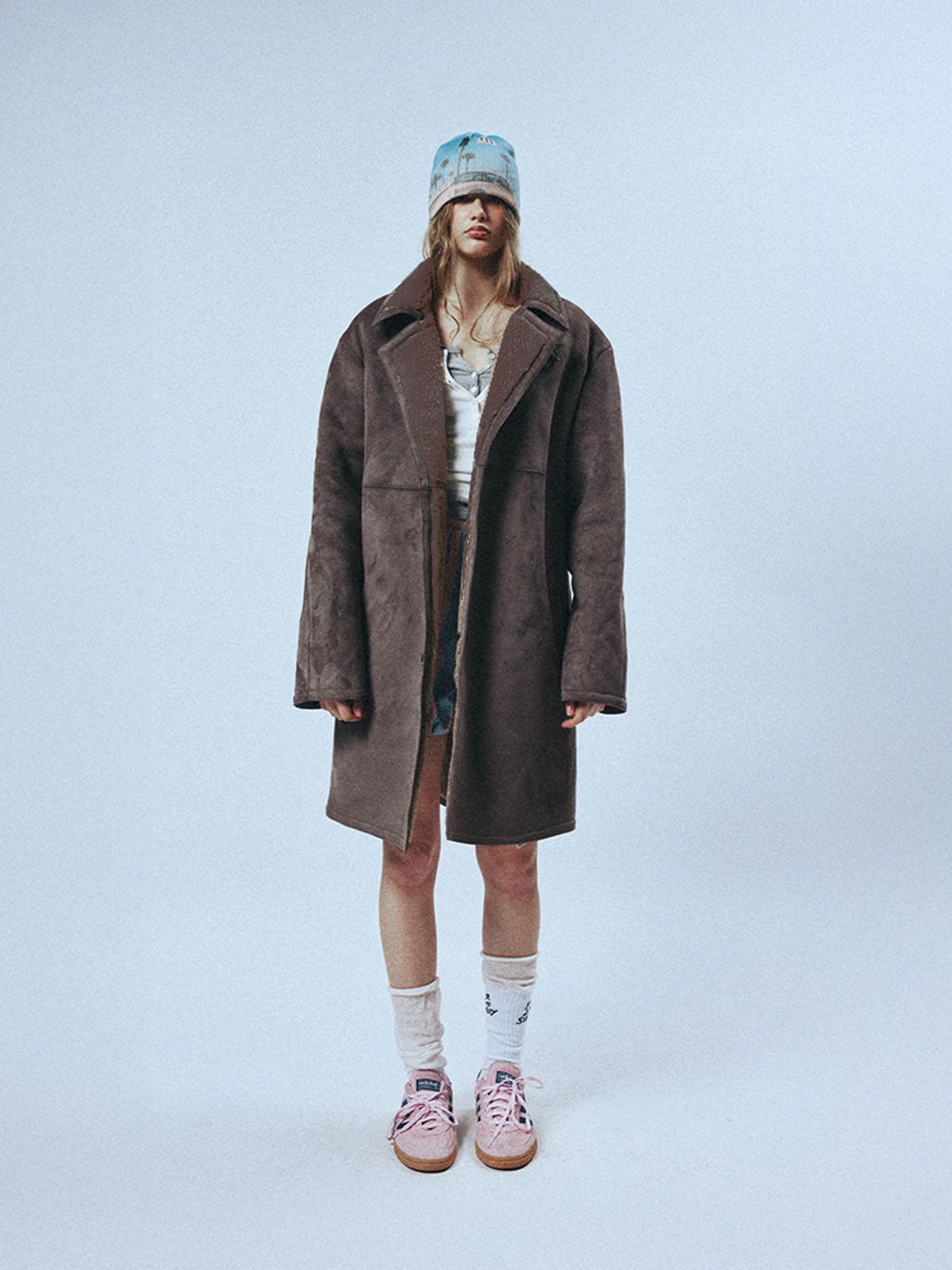 선데이후르츠마켓(SUNDAY FRUIT MARKET) MARKET FAUX SHEARLING JACKET BROWN