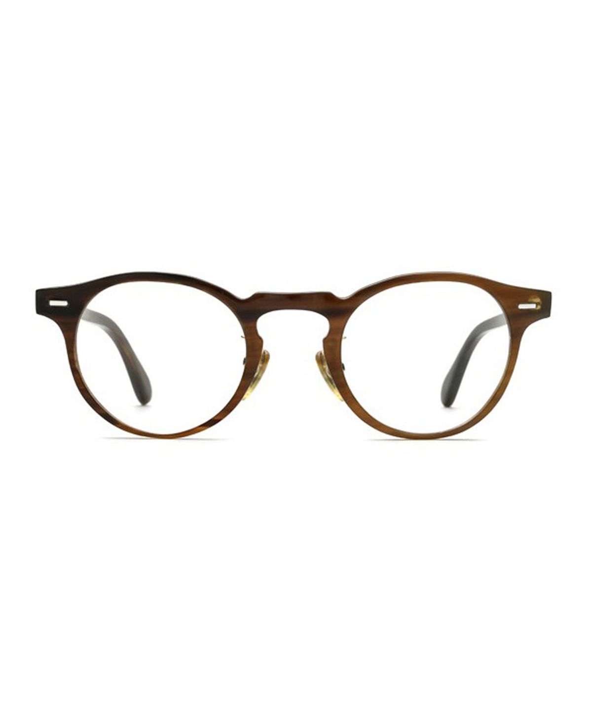 링컨프레임(LINCOLNFRAME) 버팔로 뿔 라운드 아세테이트 안경테 BROWN