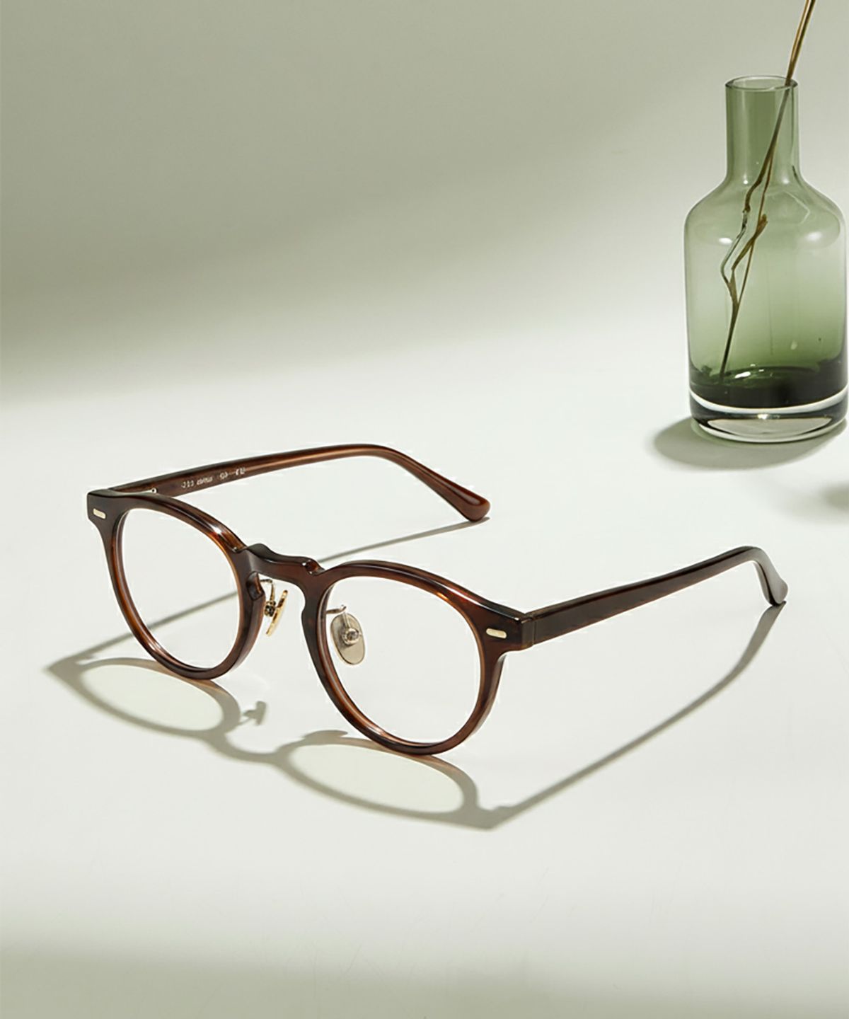 링컨프레임(LINCOLNFRAME) 버팔로 뿔 라운드 아세테이트 안경테 BROWN