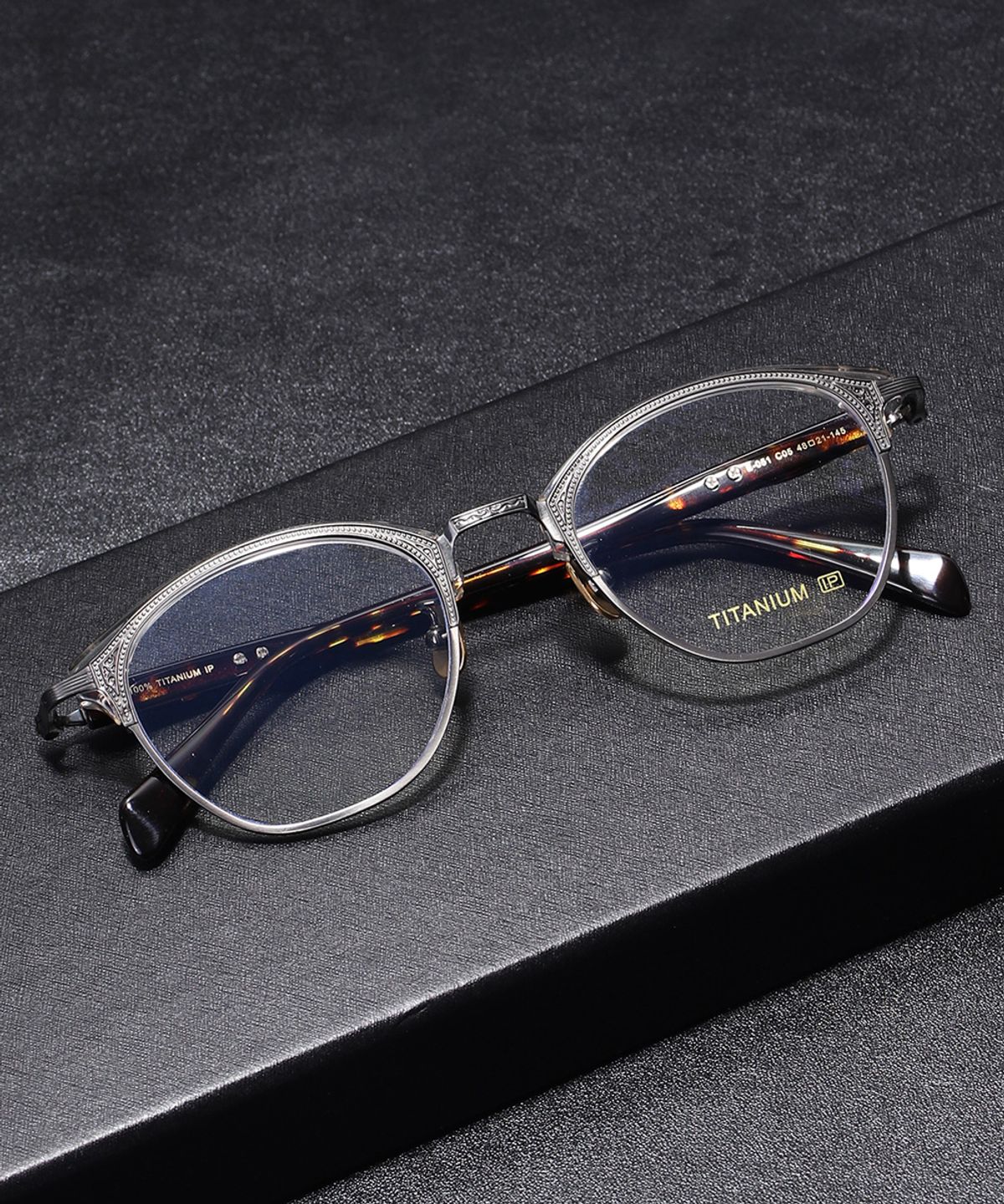 링컨프레임(LINCOLNFRAME) E-051 퓨어티타늄 안경테 Leopard