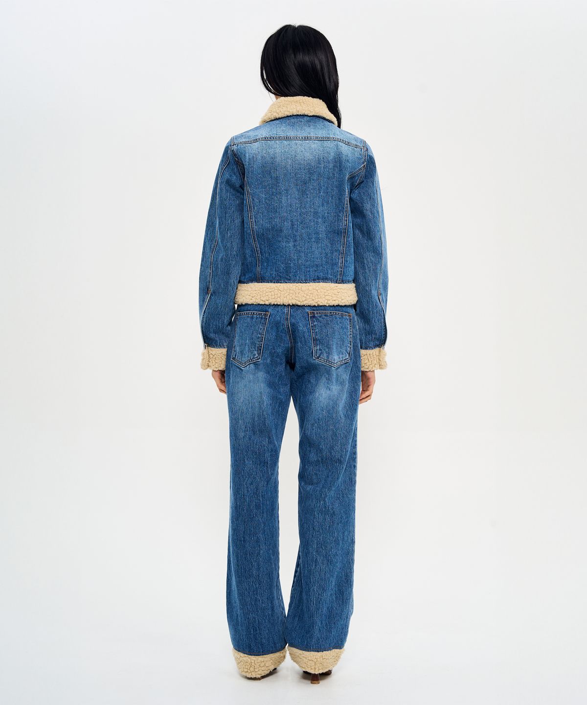 월드딜레마(WORLDDILEMA) SET-UP SHERPA POINT DENIM JACKET (BLUE)