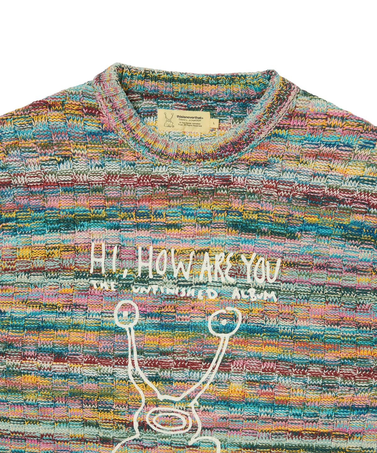 디스이즈네버댓(THISISNEVERTHAT) TNT Daniel Johnston Frog Knit Sweater Pink