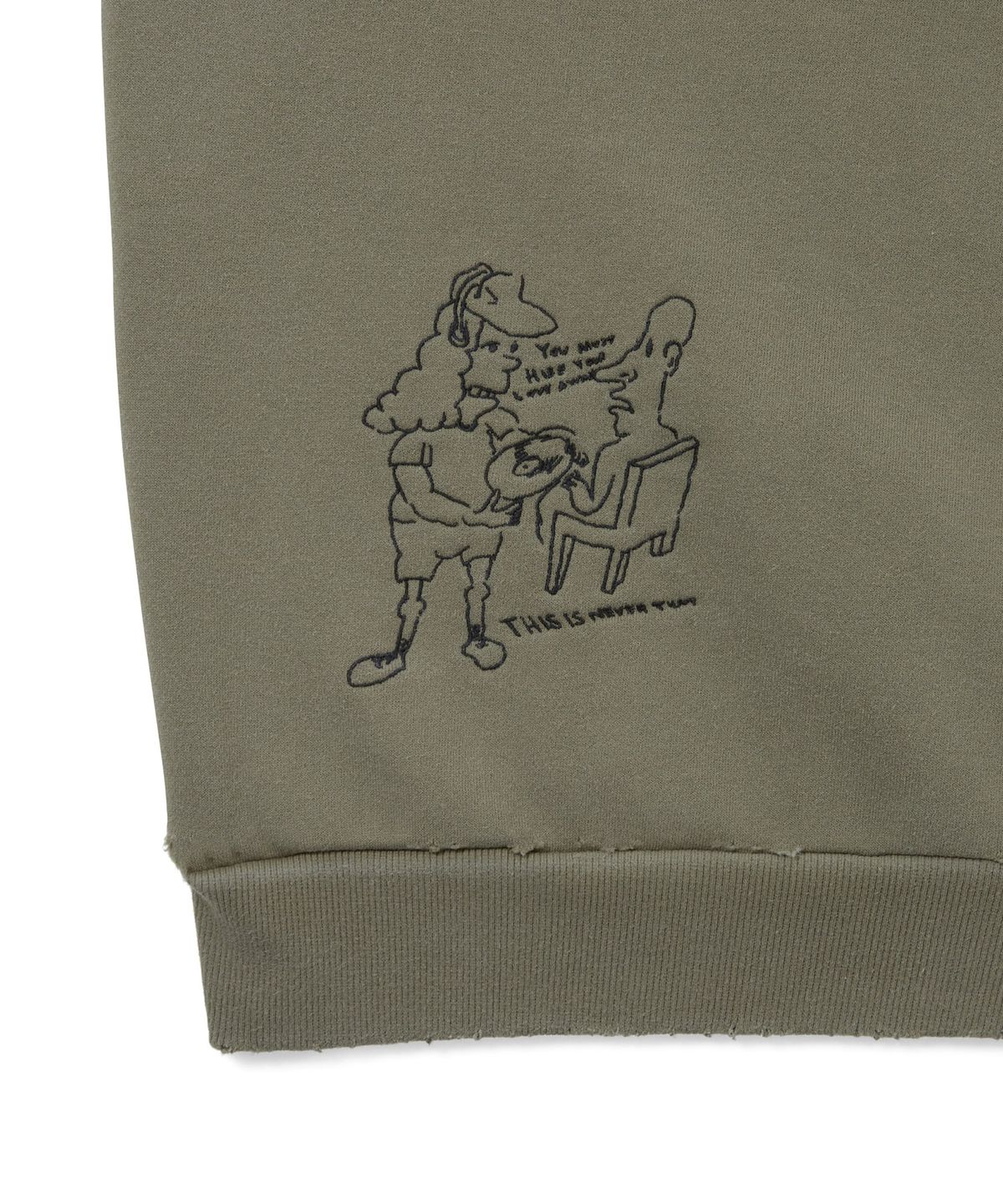 디스이즈네버댓(THISISNEVERTHAT) TNT Daniel Johnston H.Y.L.A. Half Zip Sweatshirt Mud