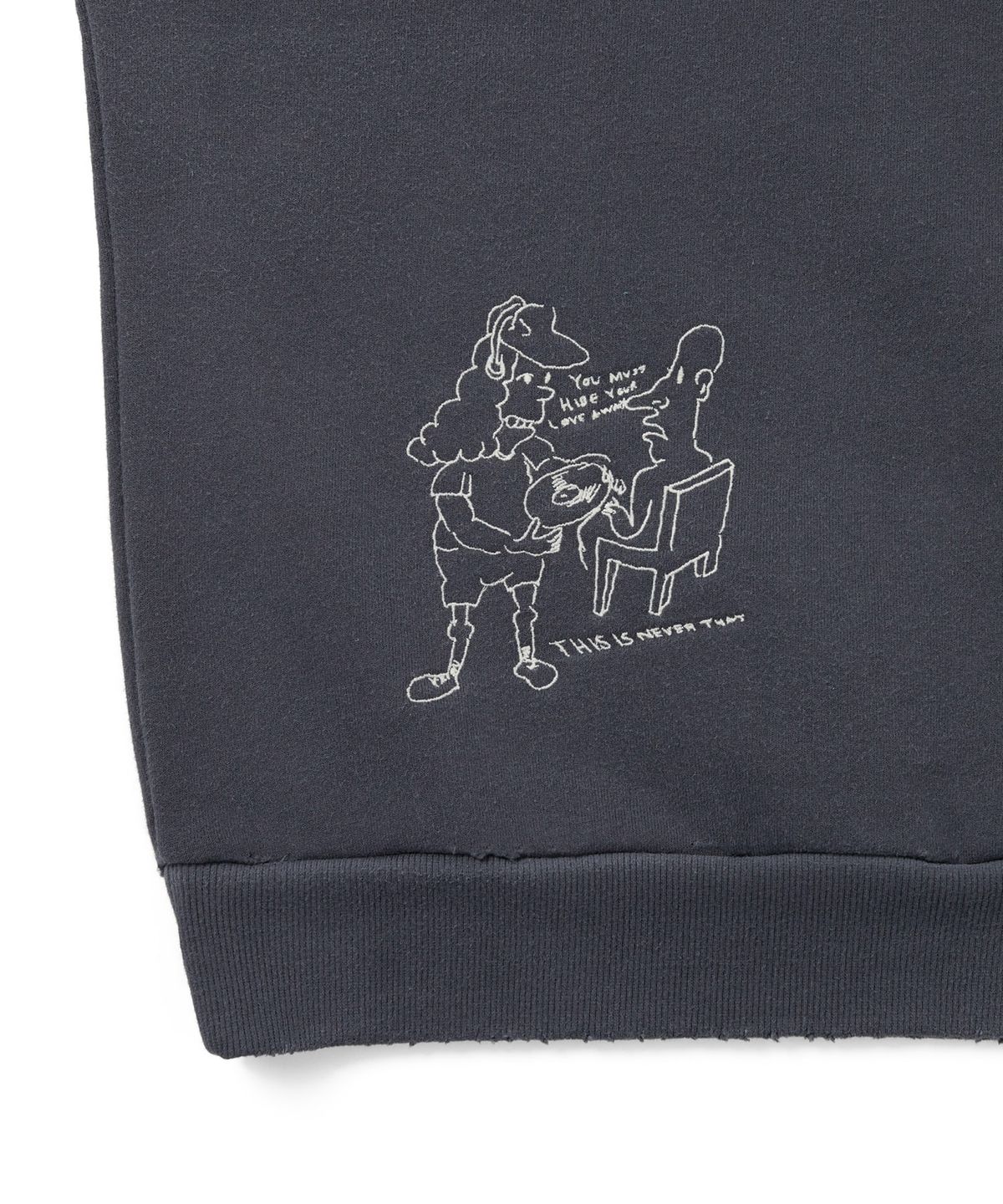 디스이즈네버댓(THISISNEVERTHAT) TNT Daniel Johnston H.Y.L.A. Half Zip Sweatshirt Faded Navy