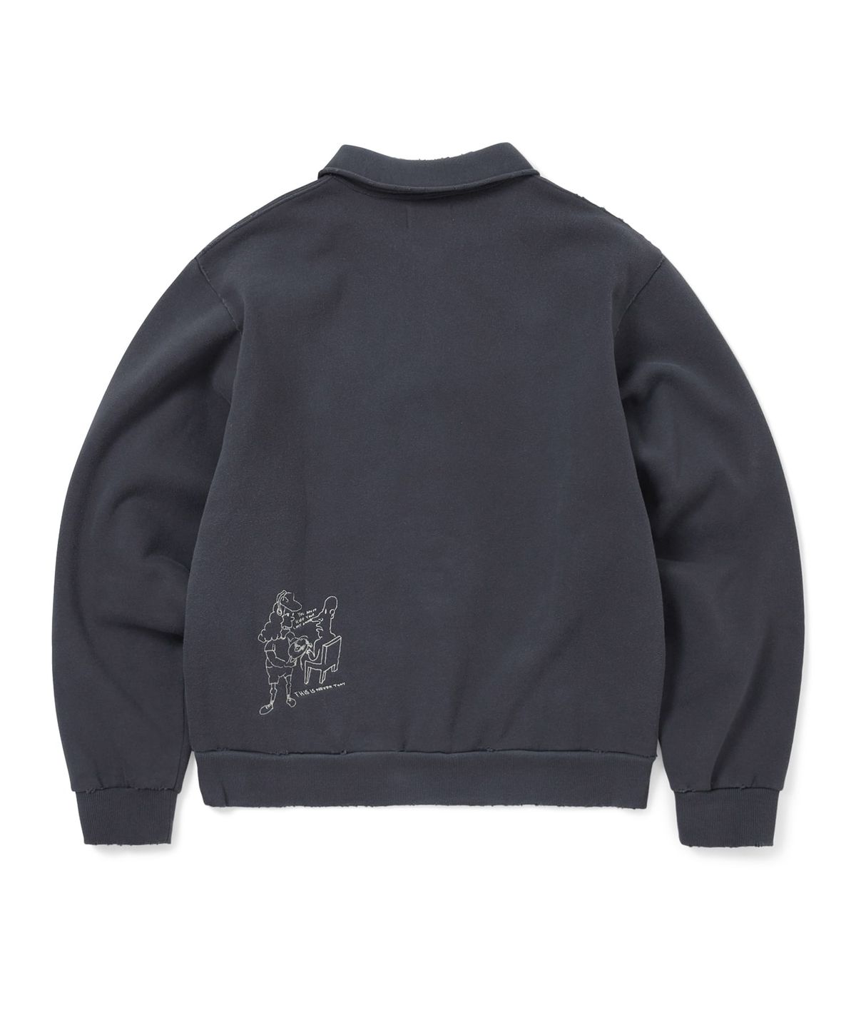 디스이즈네버댓(THISISNEVERTHAT) TNT Daniel Johnston H.Y.L.A. Half Zip Sweatshirt Faded Navy