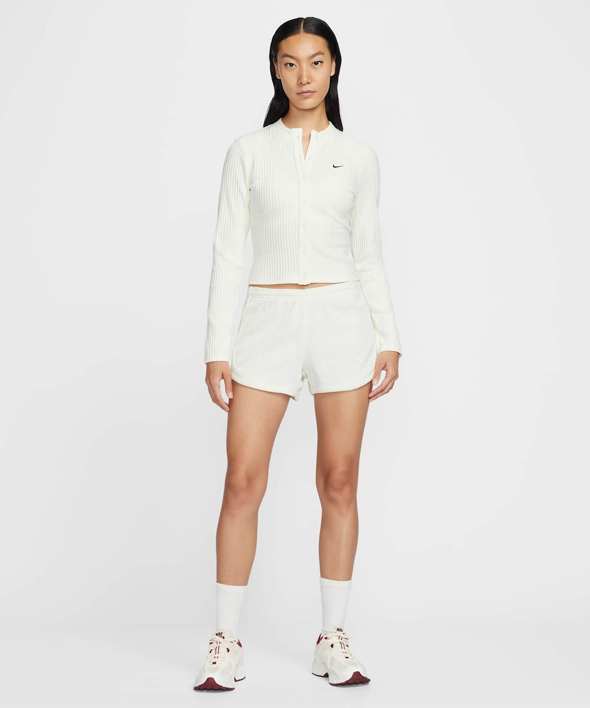 나이키(NIKE) 스포츠웨어 칠 니트 슬림 와이드 골지 가디건 W - 세일:블랙 / IF0235-133