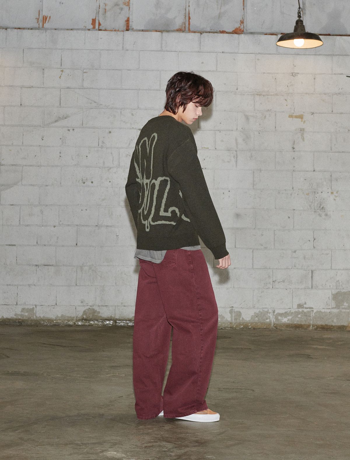 플랫웨이브 인 서울(FLATWAVE IN SEOUL) Kainda Pigment Loosefit Pants Burgundy