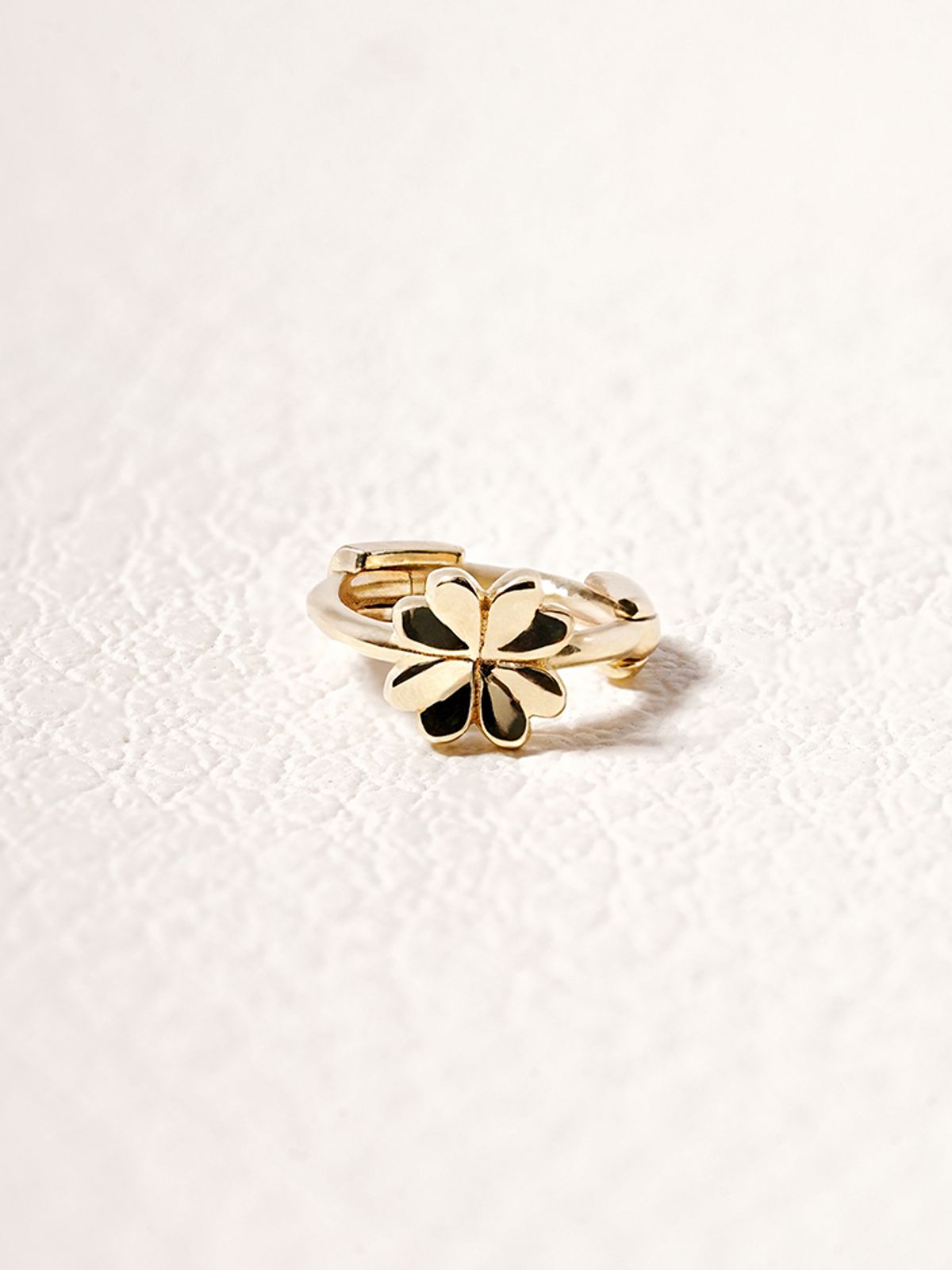 미니멀피어싱(MINIMALPIERCING) 14K 18K 럭키 클로버 미니꽃 원터치 링 귀걸이