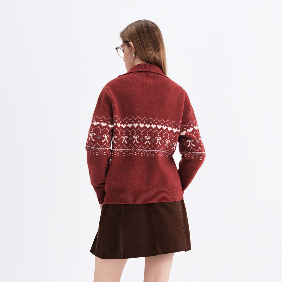웬스데이딜라잇(WEDNESDAY DELIGHT) WD_Fair isle half zip-up sweater