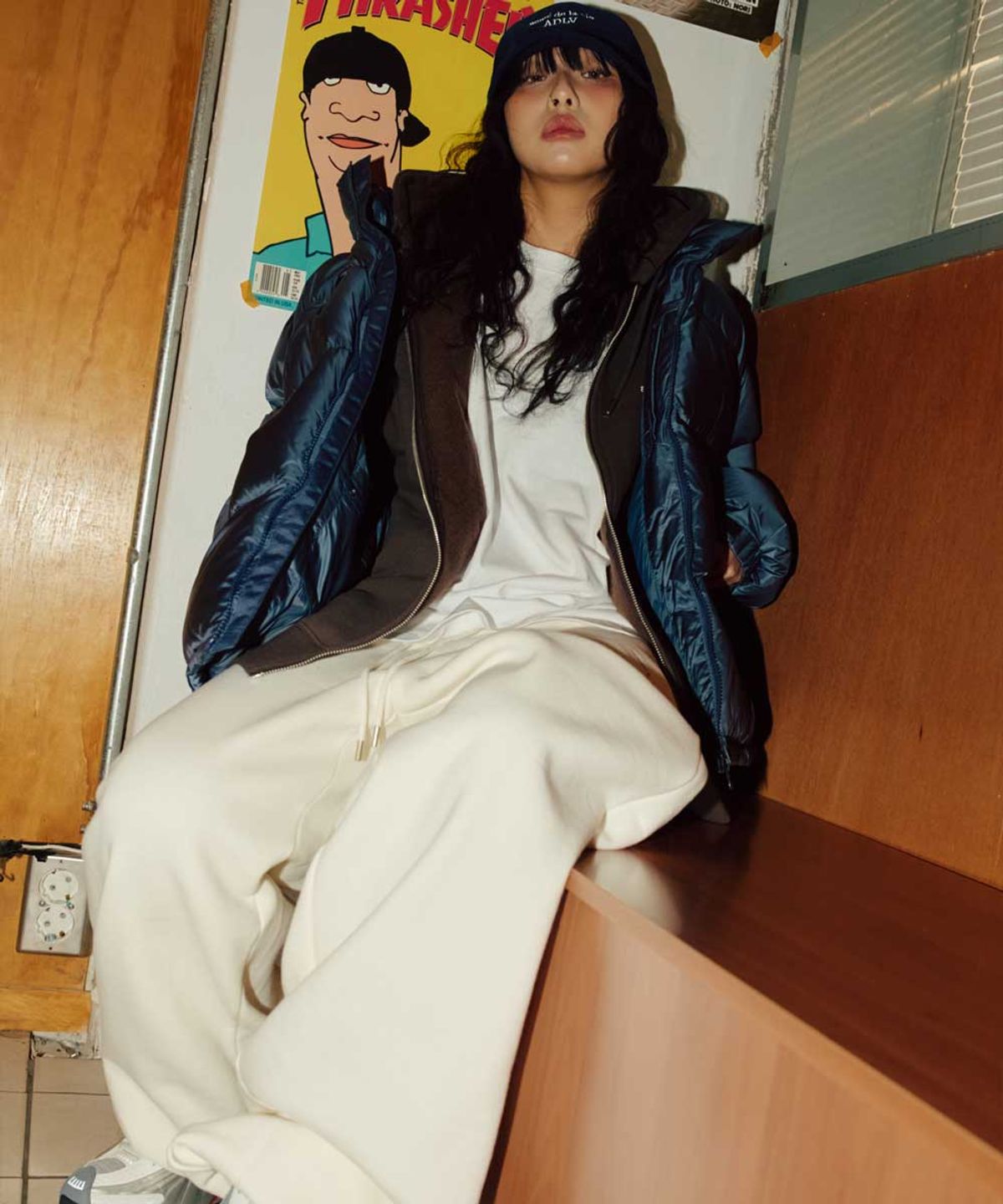 아크메드라비(ACME DE LA VIE) WOMAN EMBO NAPPING WIDE JOGGER PANTS (2COLOR)